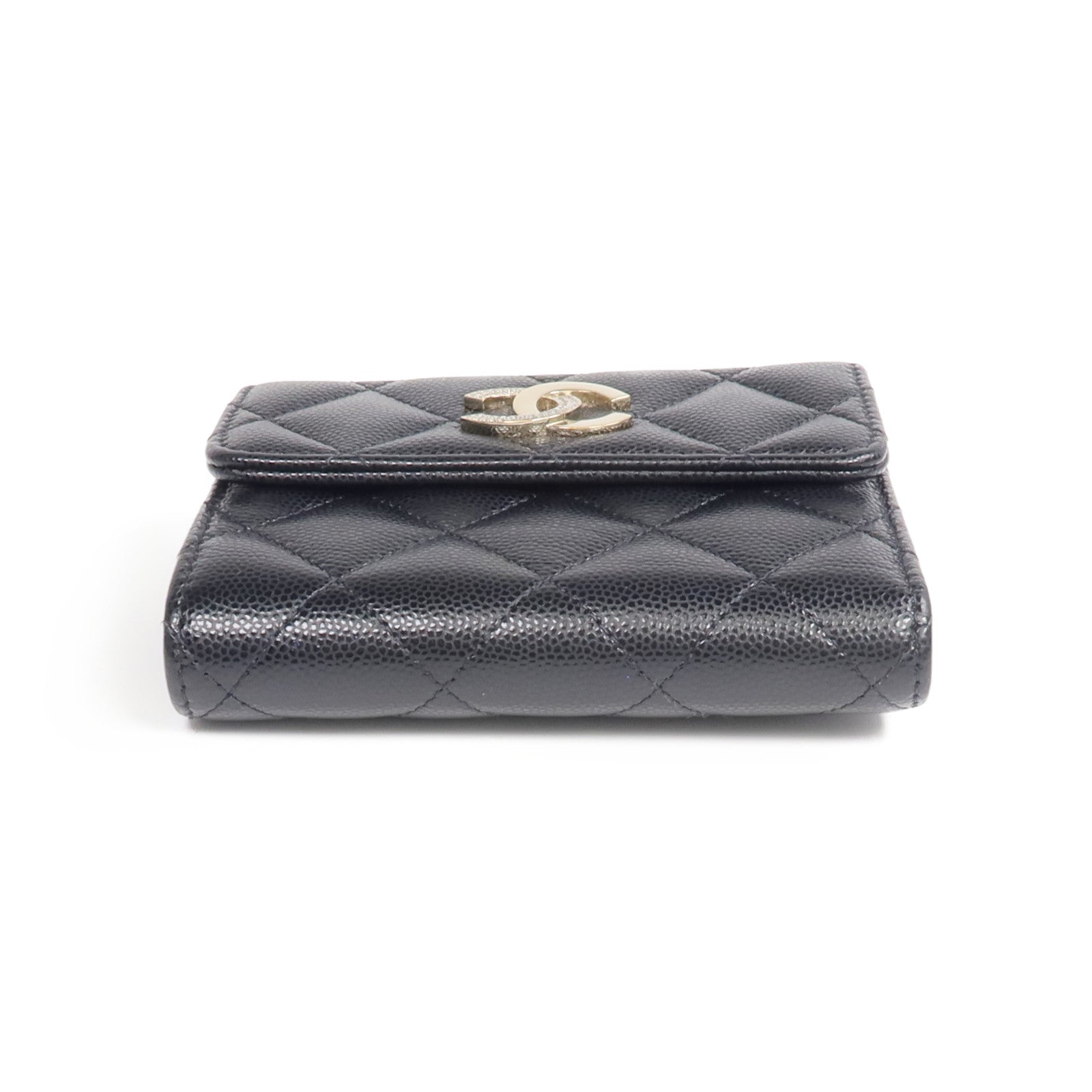 CHANEL 牛皮皮革Wallet金扣錢包