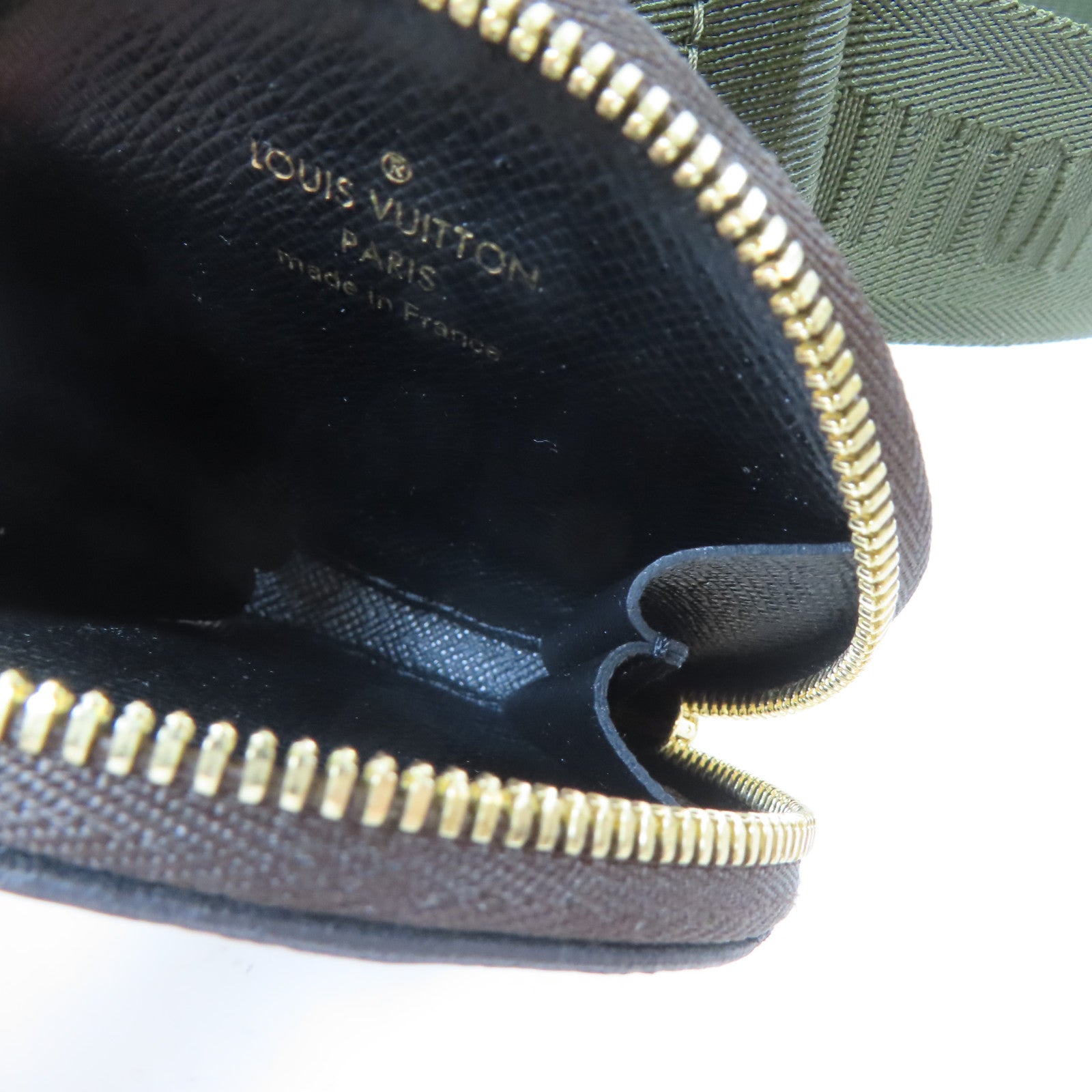 LOUIS VUITTON 帆布Shoulder Strap金扣掛飾綠色/啡色