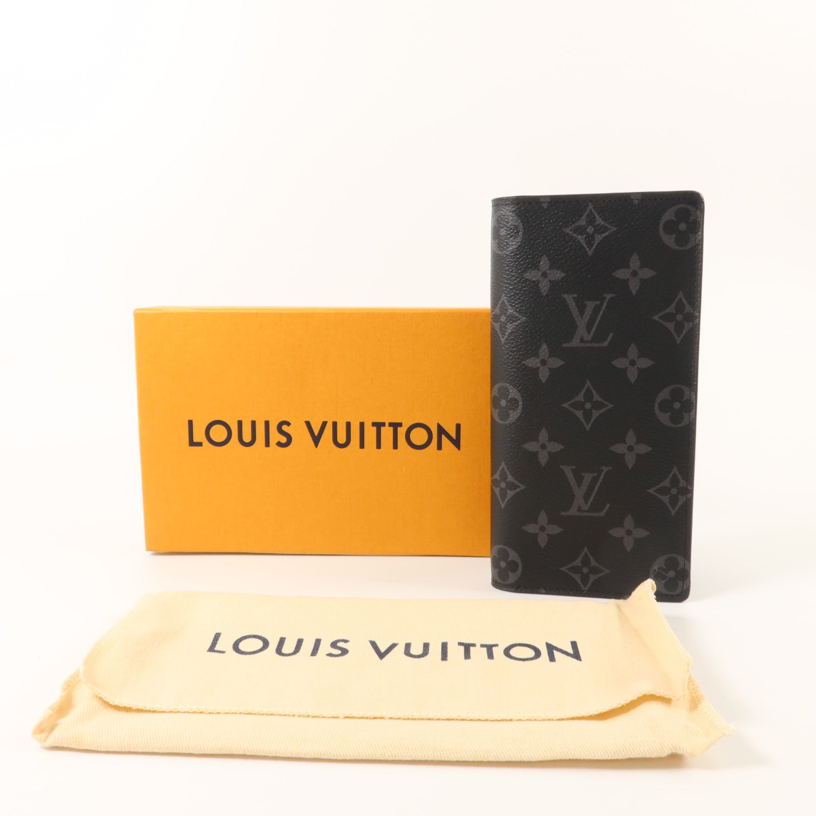 LOUIS VUITTON Monogram Eclipse Brazza長錢包