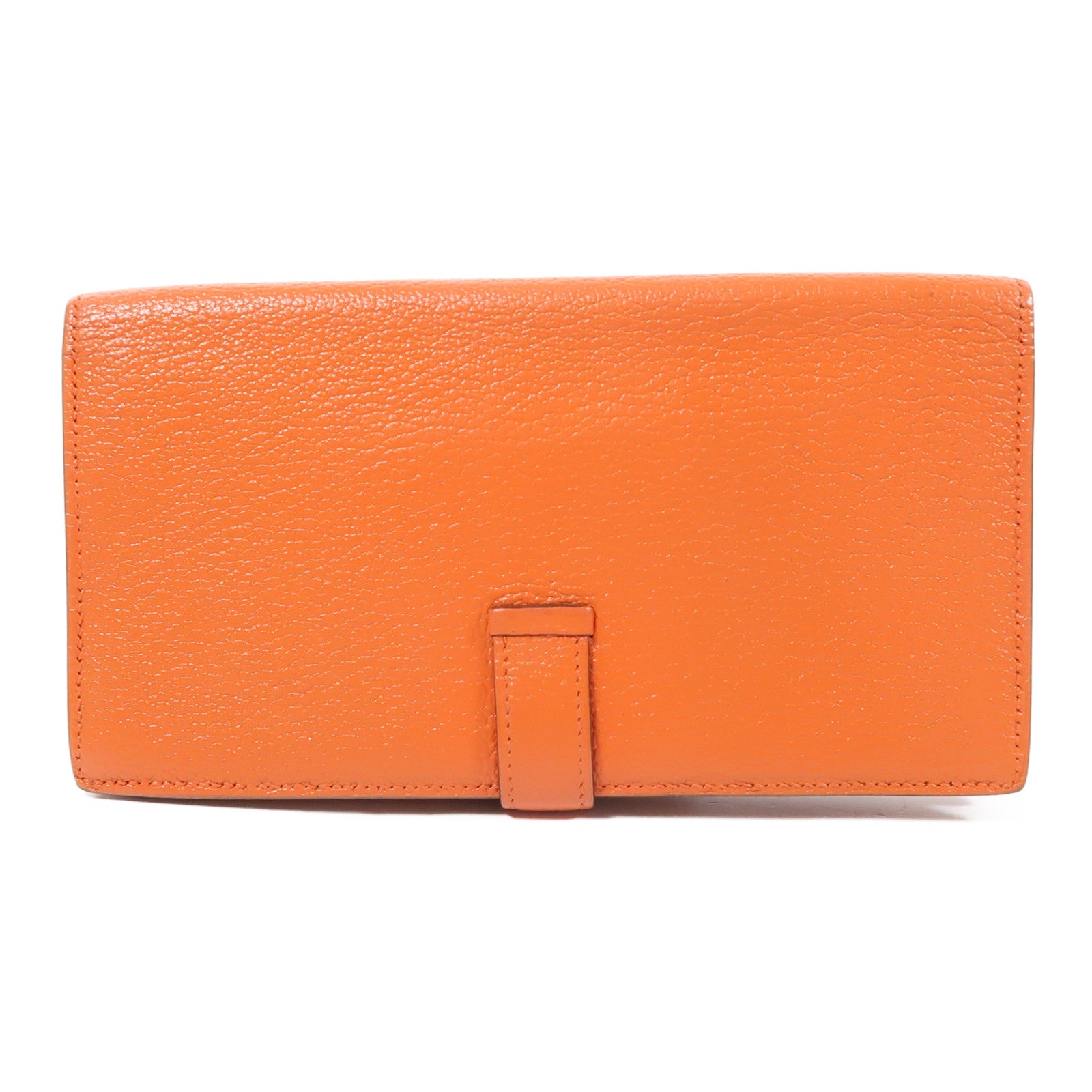 HERMES Chevre皮革Bean Long Wallet銀扣長錢包