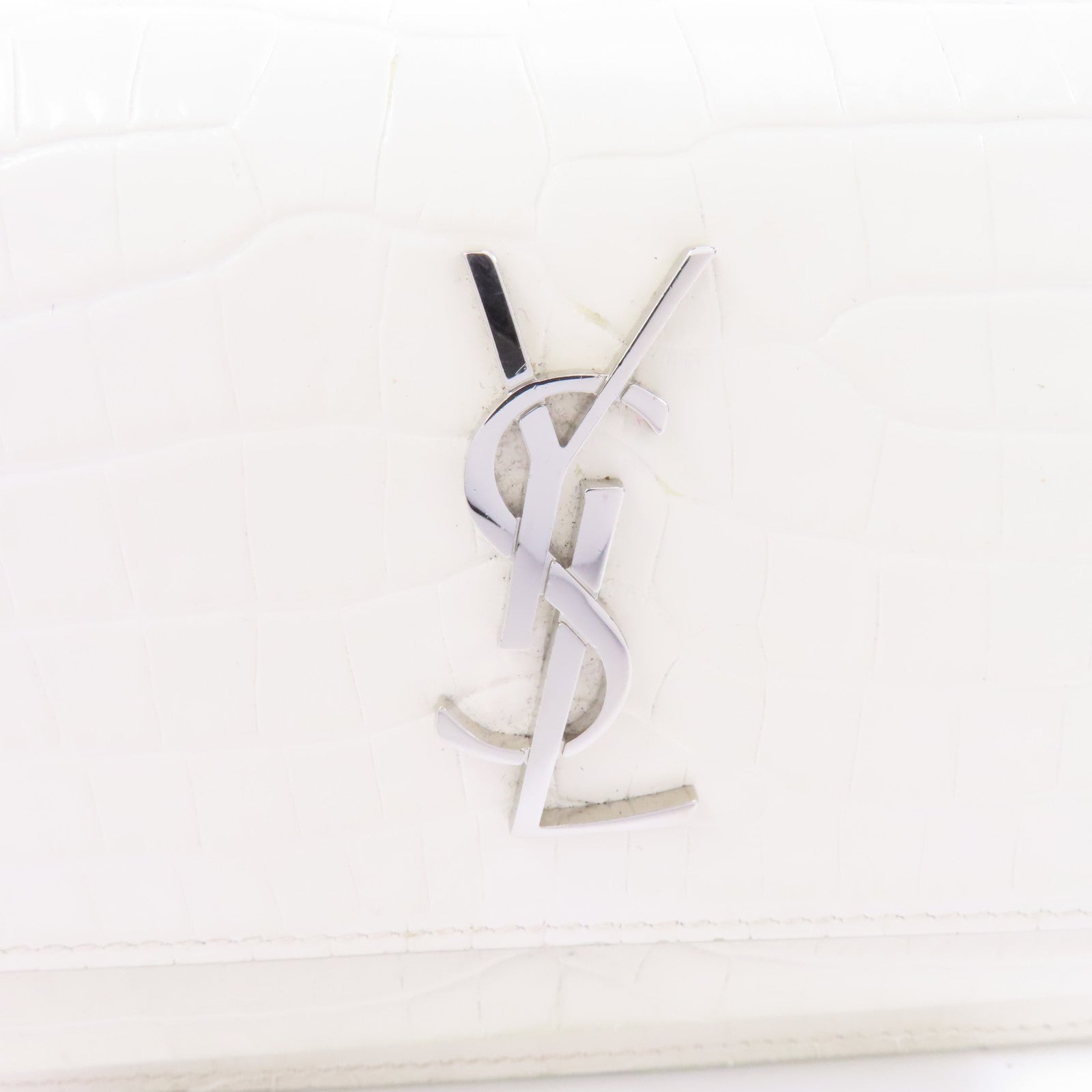 SAINT LAURENT 牛皮皮革Mini Sunset Bag鏈帶肩背袋白色