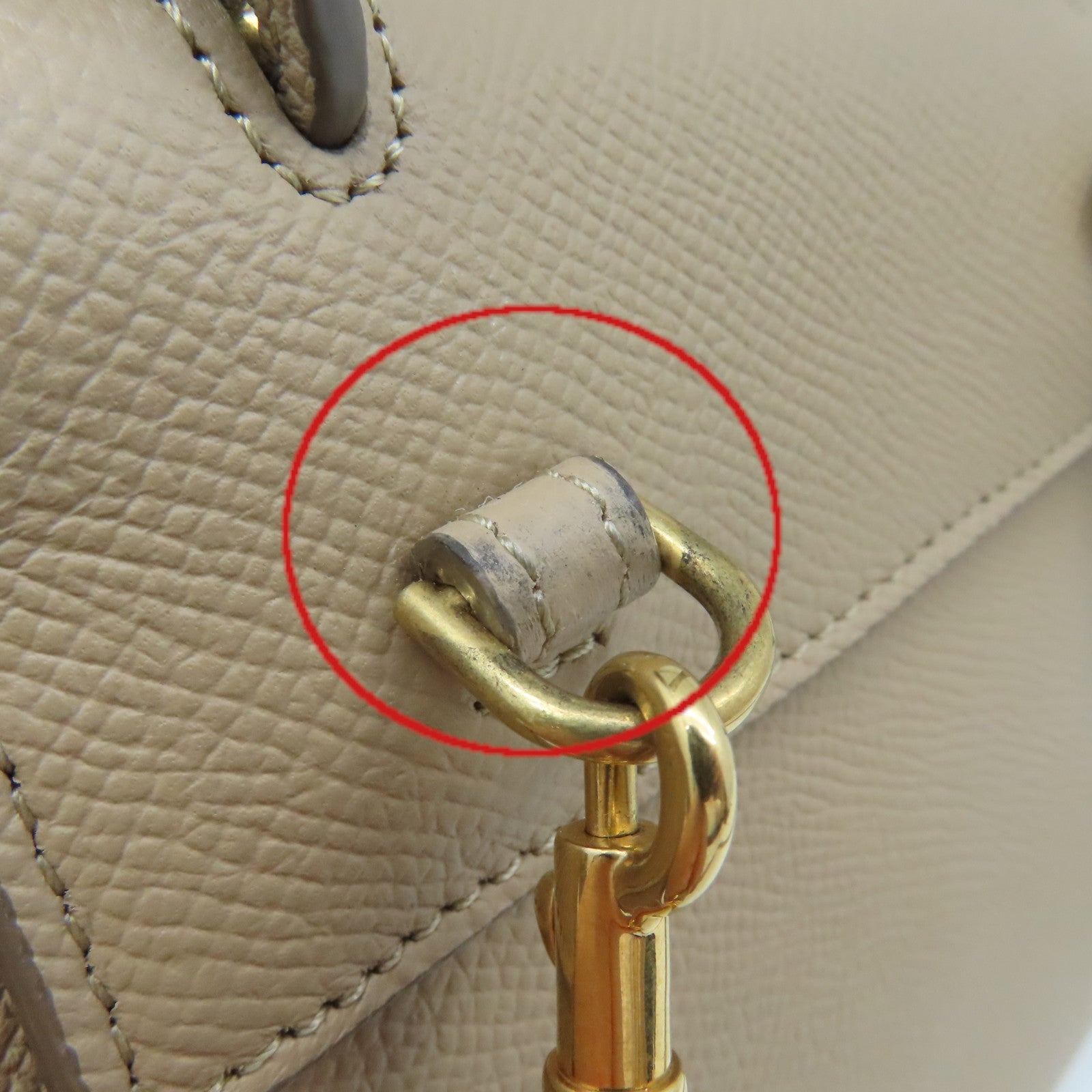 CELINE 牛皮皮革Mini Belt Bag 2Way Shoulder Bag金扣手挽肩背兩用袋杏色