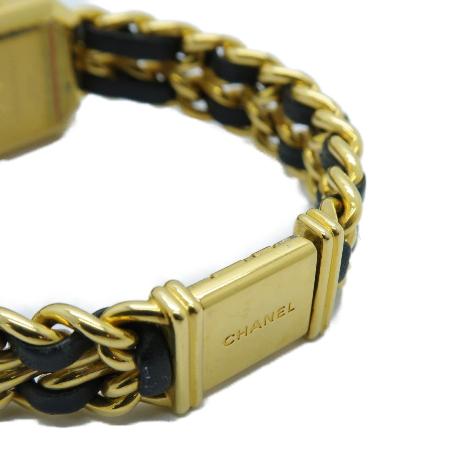 CHANEL 【激減優惠】Premiere M鍍金手錶石英機芯黑色/金色