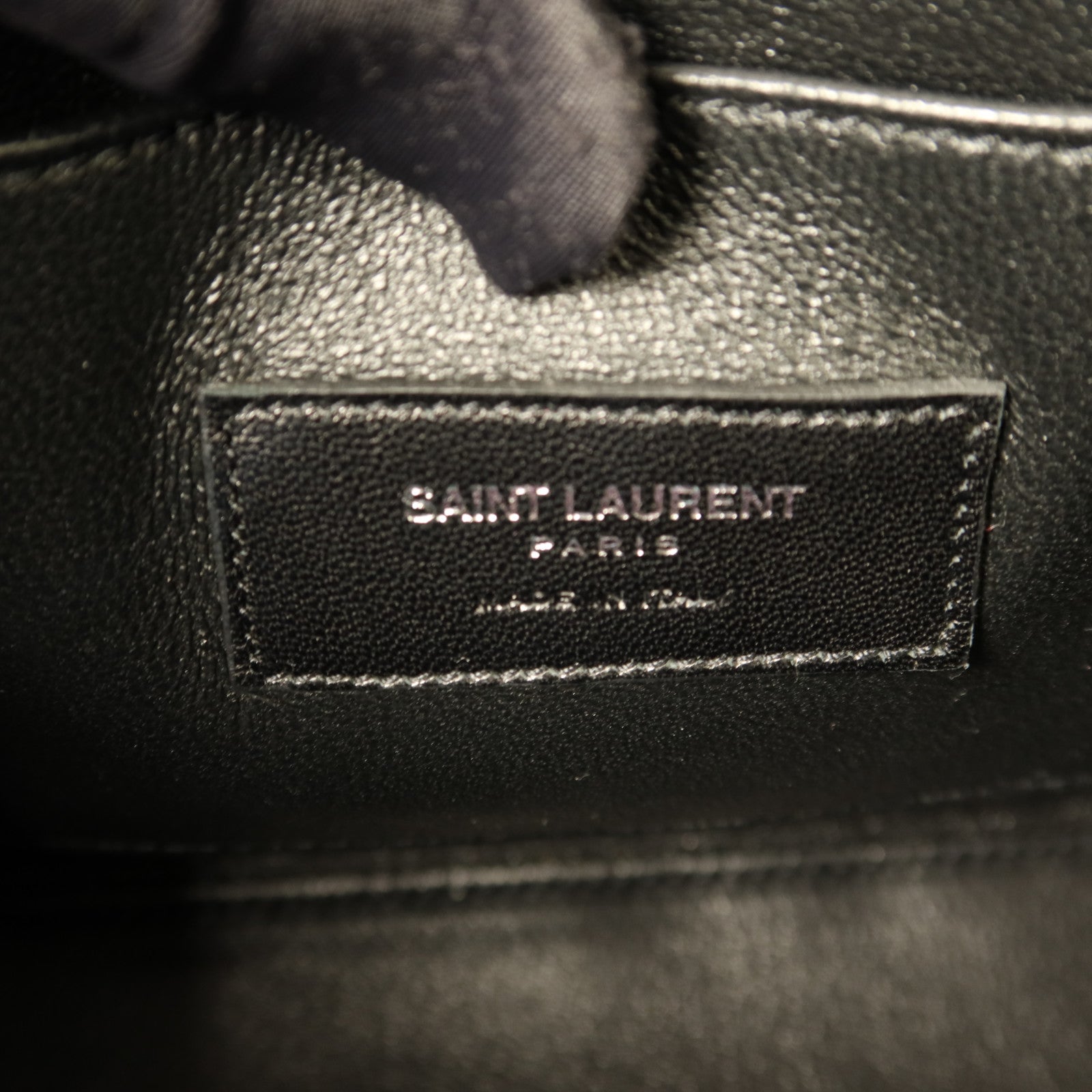 YVES SAINT LAURENT 牛皮皮革Sac De Jour銀扣手挽肩背兩用袋