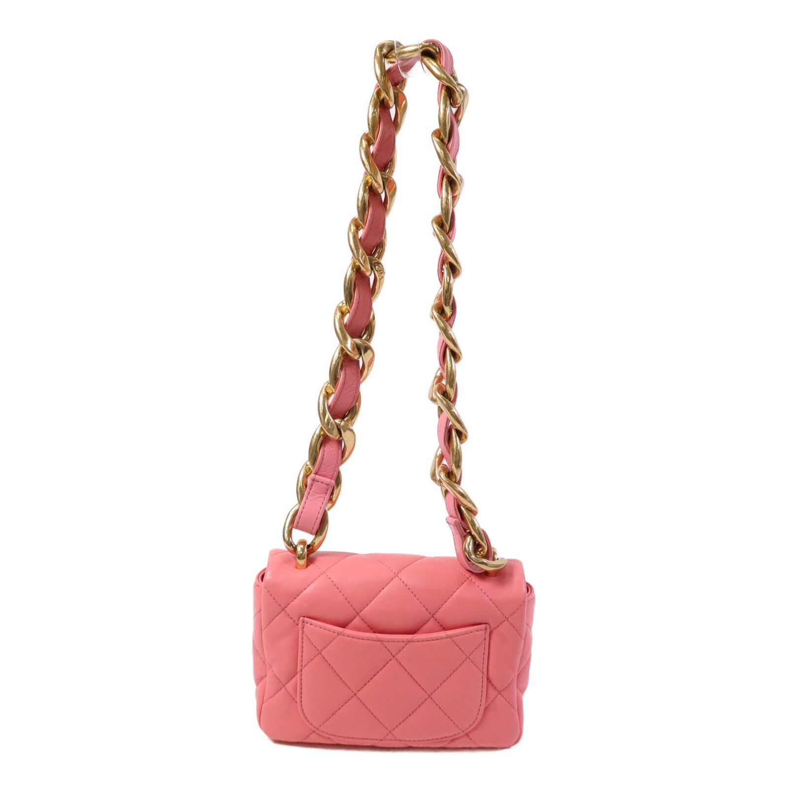 CHANEL 【激減優惠】羊皮皮革Mini Matelasse Chain Shoulder金扣鏈帶肩背袋