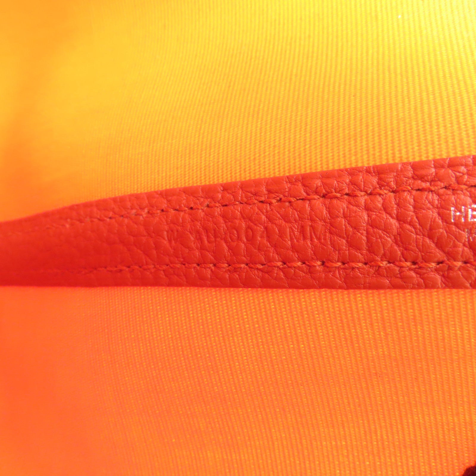 HERMES 帆布Garden Party TPM銀扣手挽袋橙色