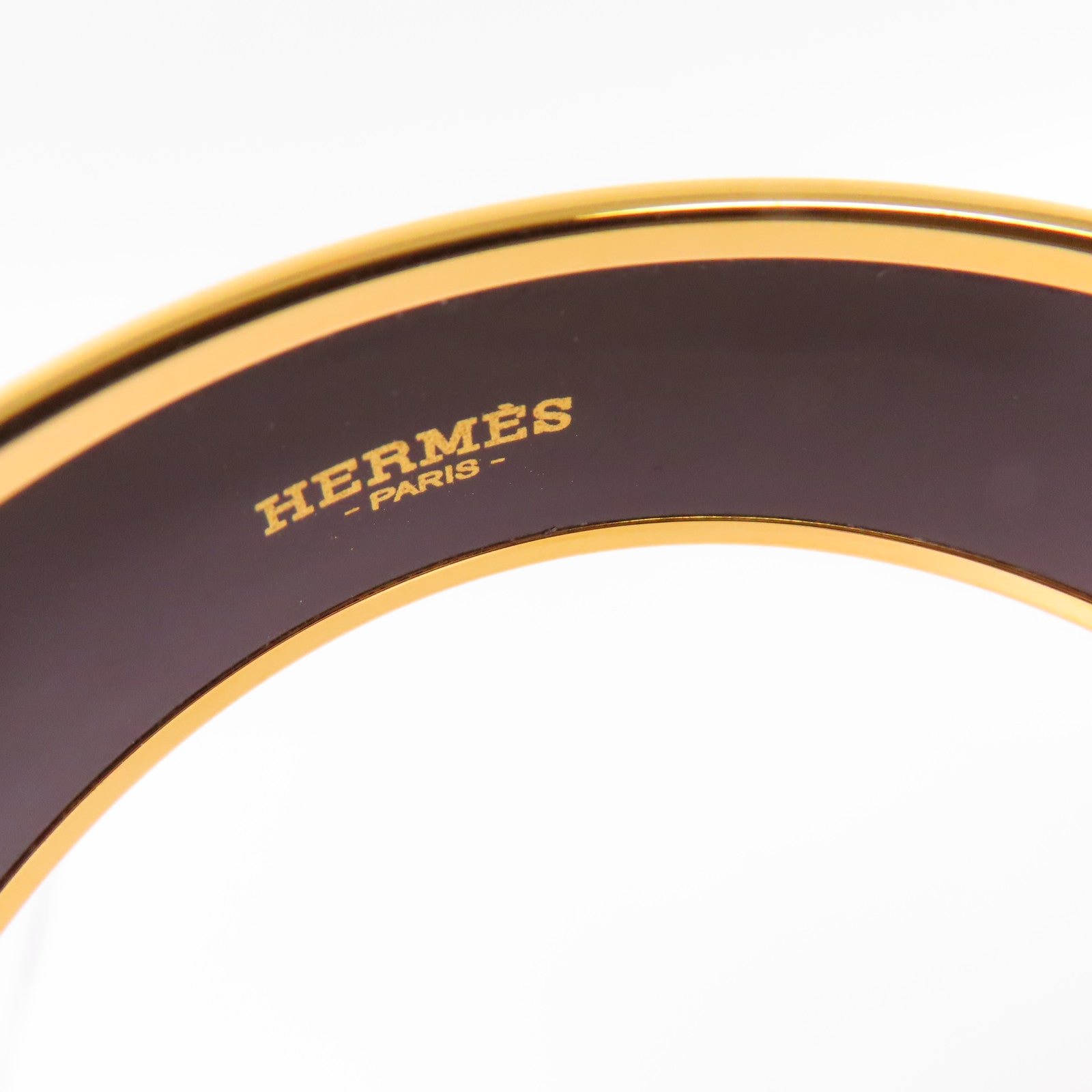HERMES 【激減優惠】金屬/琺瑯Balcons du Guadalquivir Bangle手鐲白色/金色