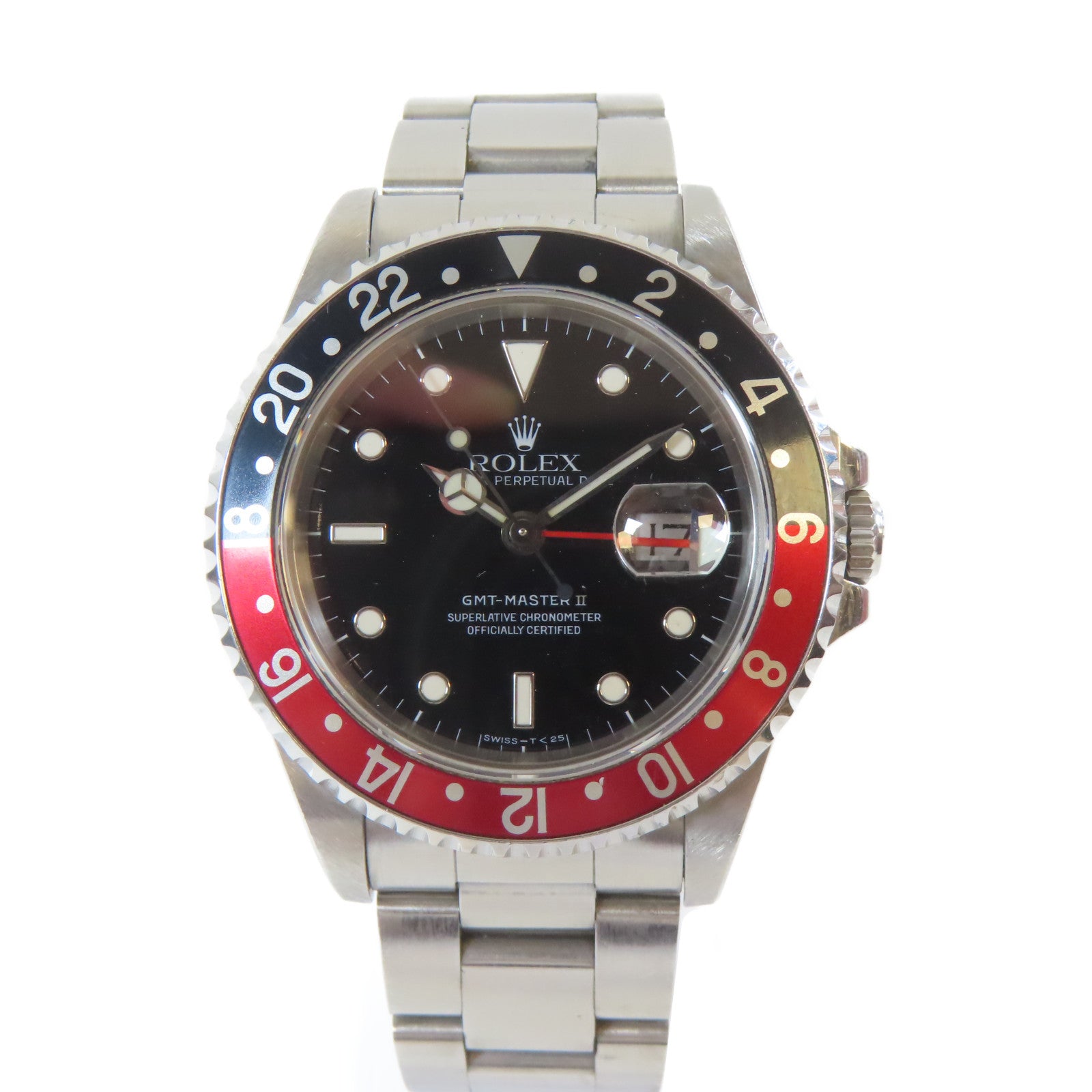 ROLEX 不鏽鋼GMT MasterⅡ Automatic自動機芯手錶黑色#17.5cm