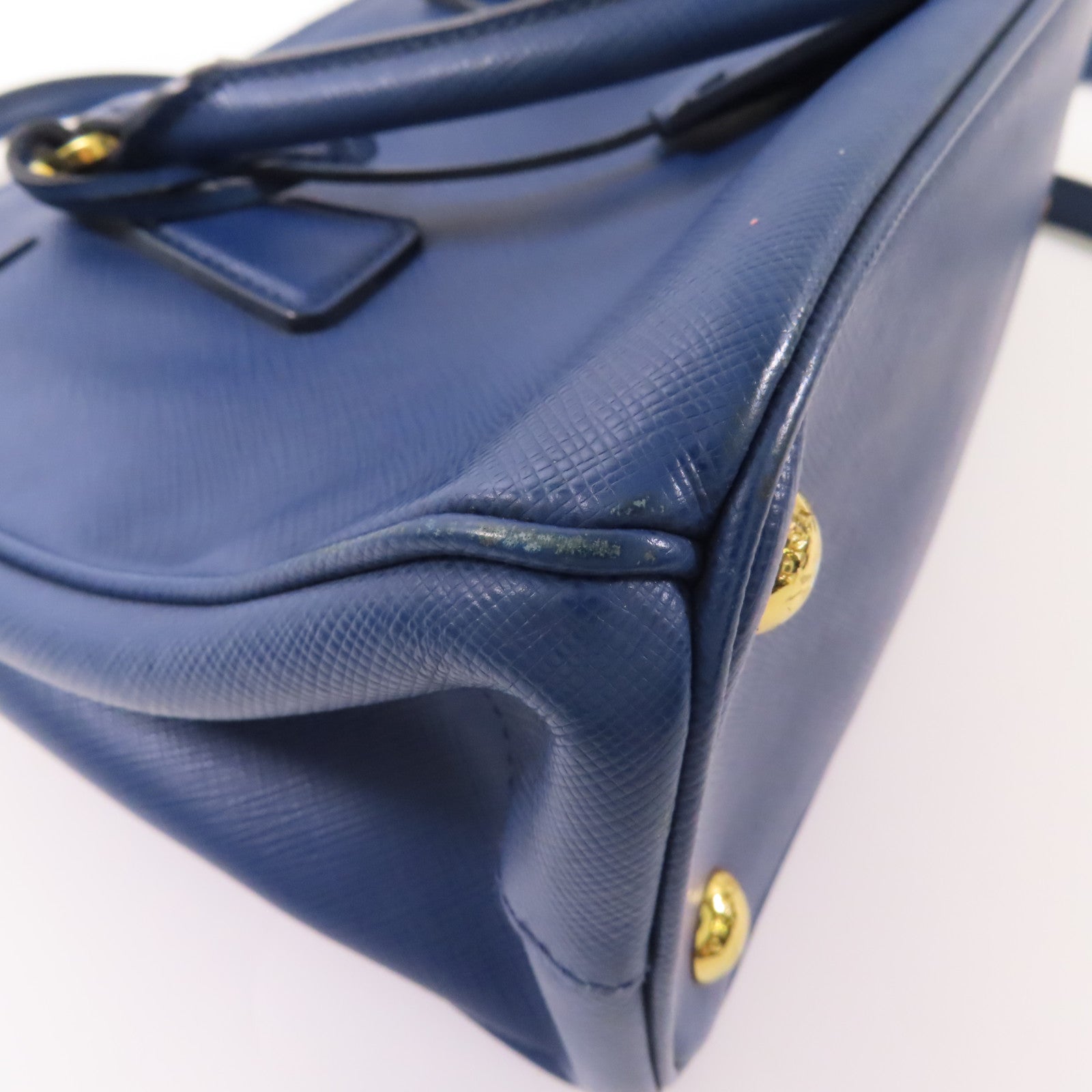 PRADA Saffiano皮革2 Way Shoulder金扣手挽肩背兩用袋