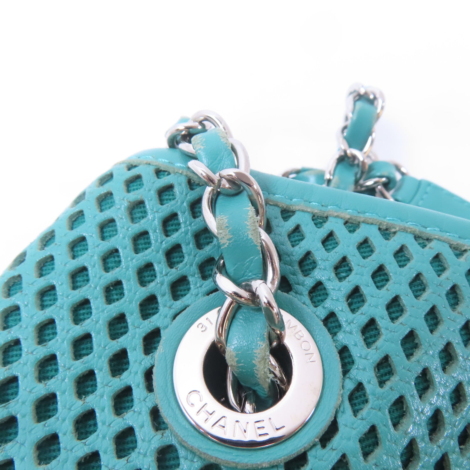 CHANEL (PRICE DOWN) Quilted CC SHW Chain Shoulder Handbag Lambskin Leather Green