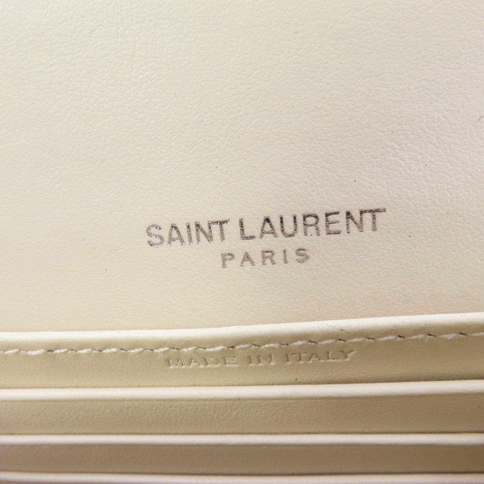 SAINT LAURENT 牛皮皮革Mini Sunset Bag鏈帶肩背袋白色