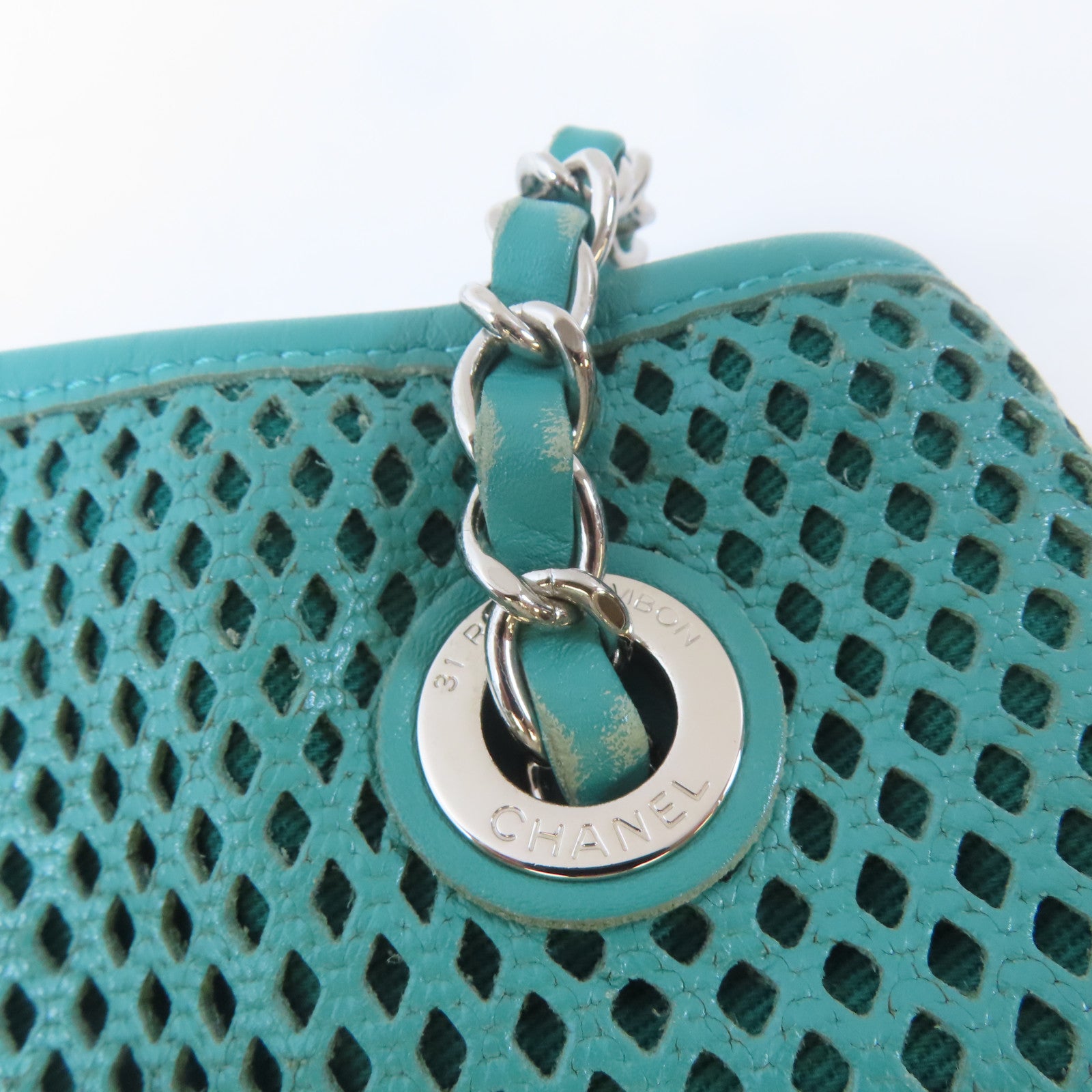 CHANEL (PRICE DOWN) Quilted CC SHW Chain Shoulder Handbag Lambskin Leather Green