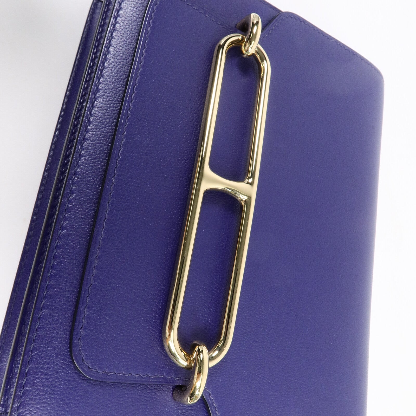 HERMES Evercolor皮革Roulis 23肩背袋Bleu Encre