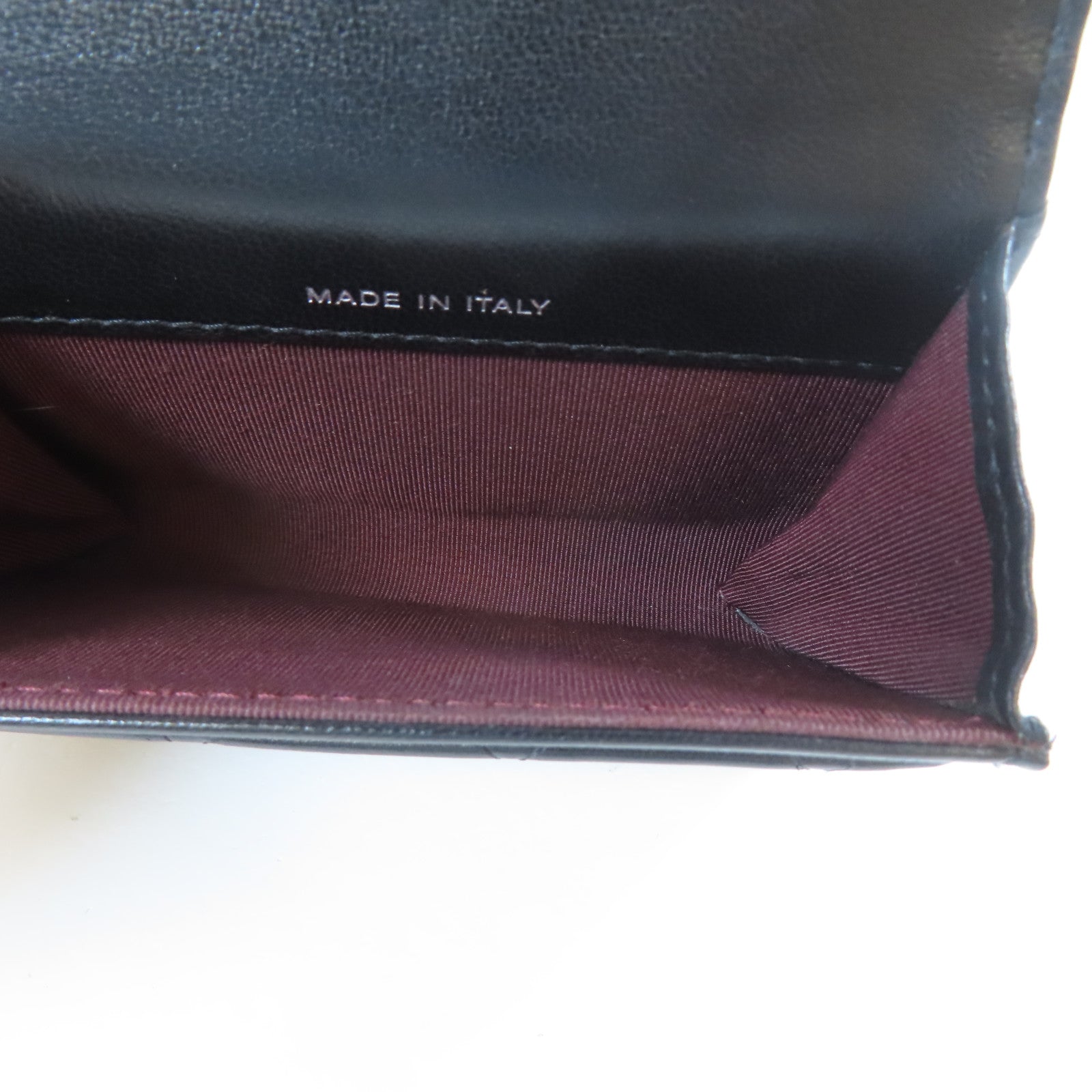 CHANEL 菱格羊皮皮革Card Case銀扣卡片套黑色