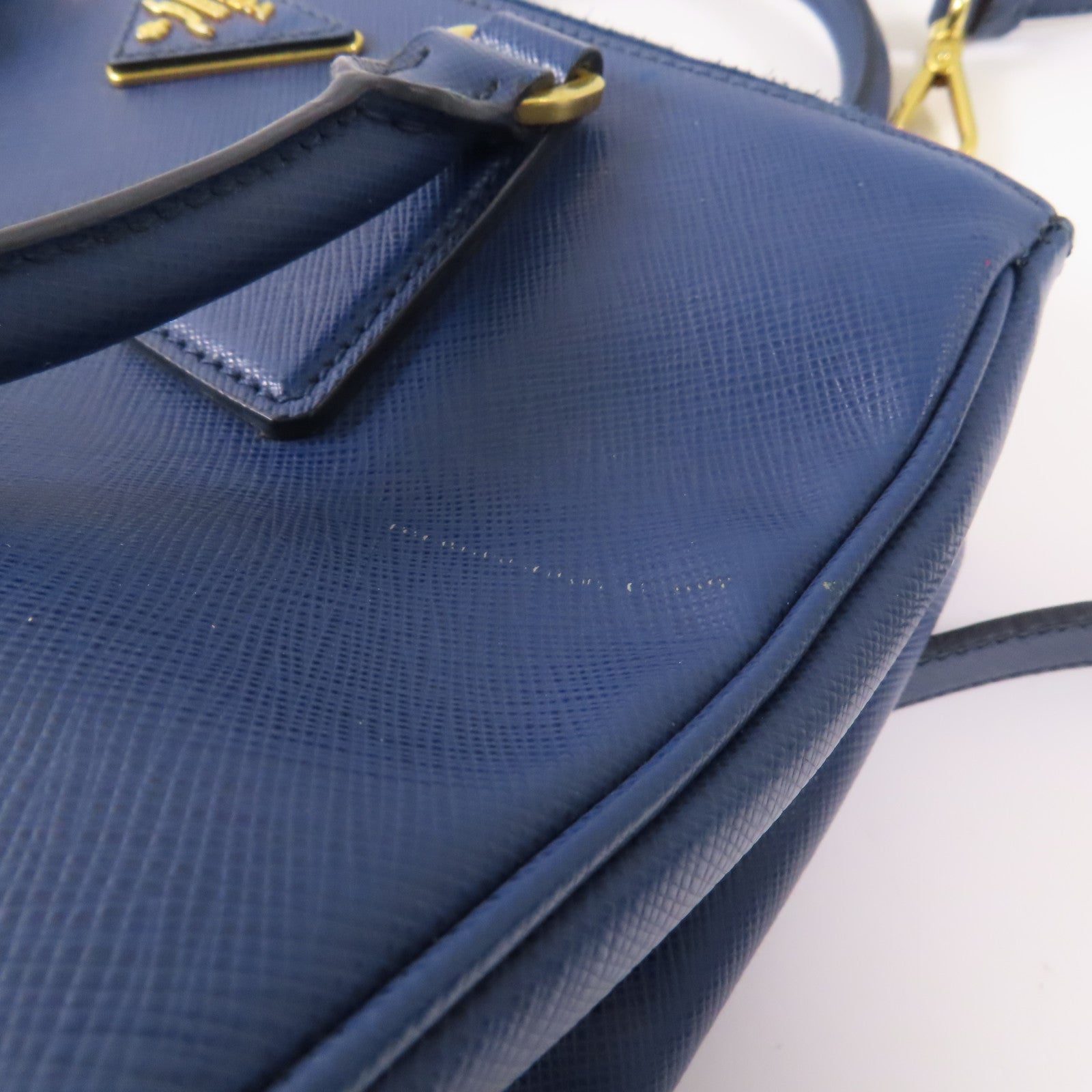PRADA Saffiano皮革2 Way Shoulder金扣手挽肩背兩用袋