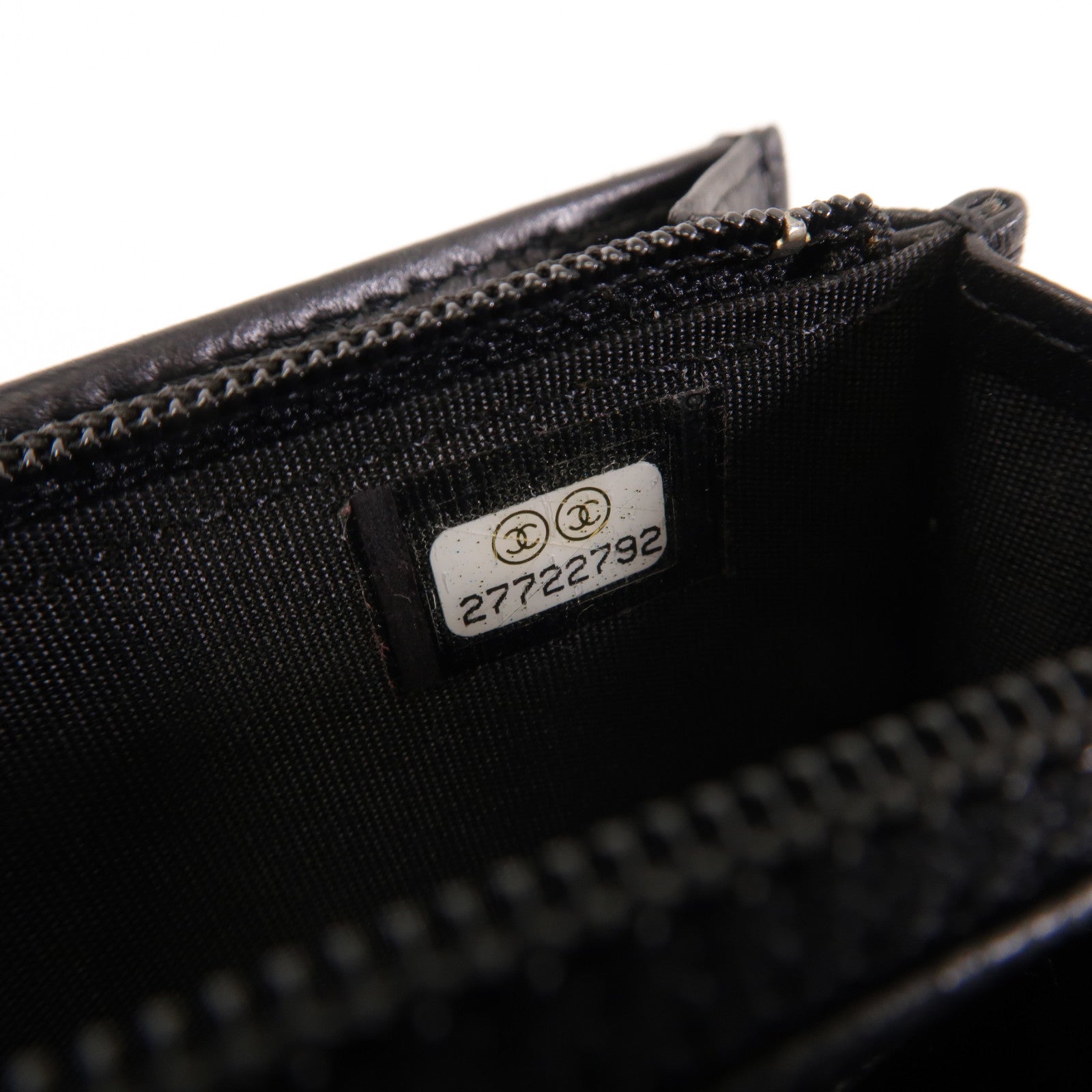 CHANEL 菱格羊皮皮革Boy Wallet金扣錢包黑色