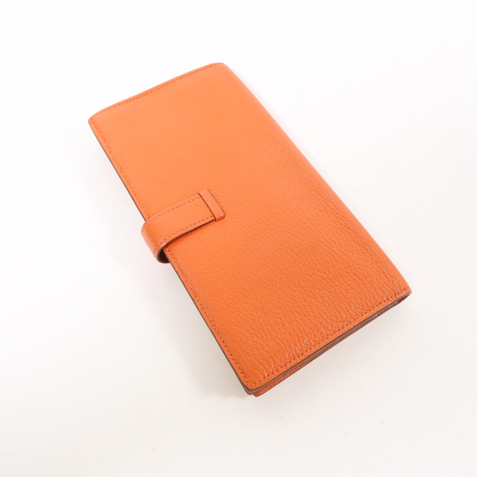 HERMES Chevre皮革Bean Long Wallet銀扣長錢包