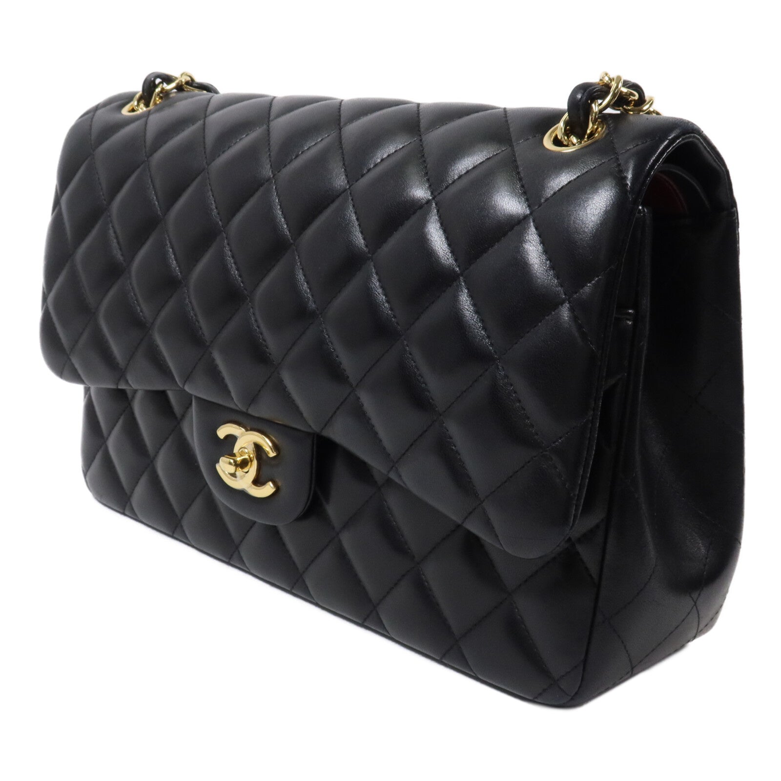 CHANEL 羊皮皮革Large Classic鏈帶肩背袋