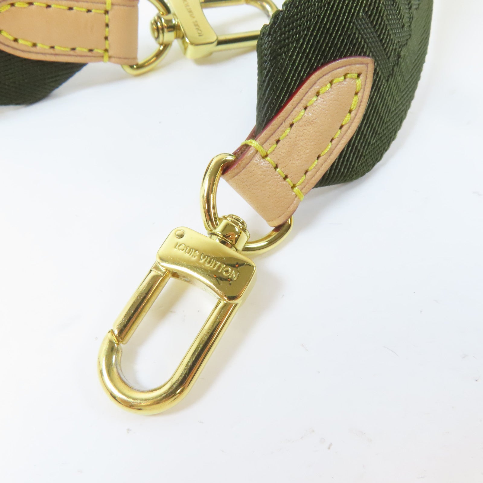 LOUIS VUITTON 帆布Shoulder Strap金扣掛飾綠色/啡色