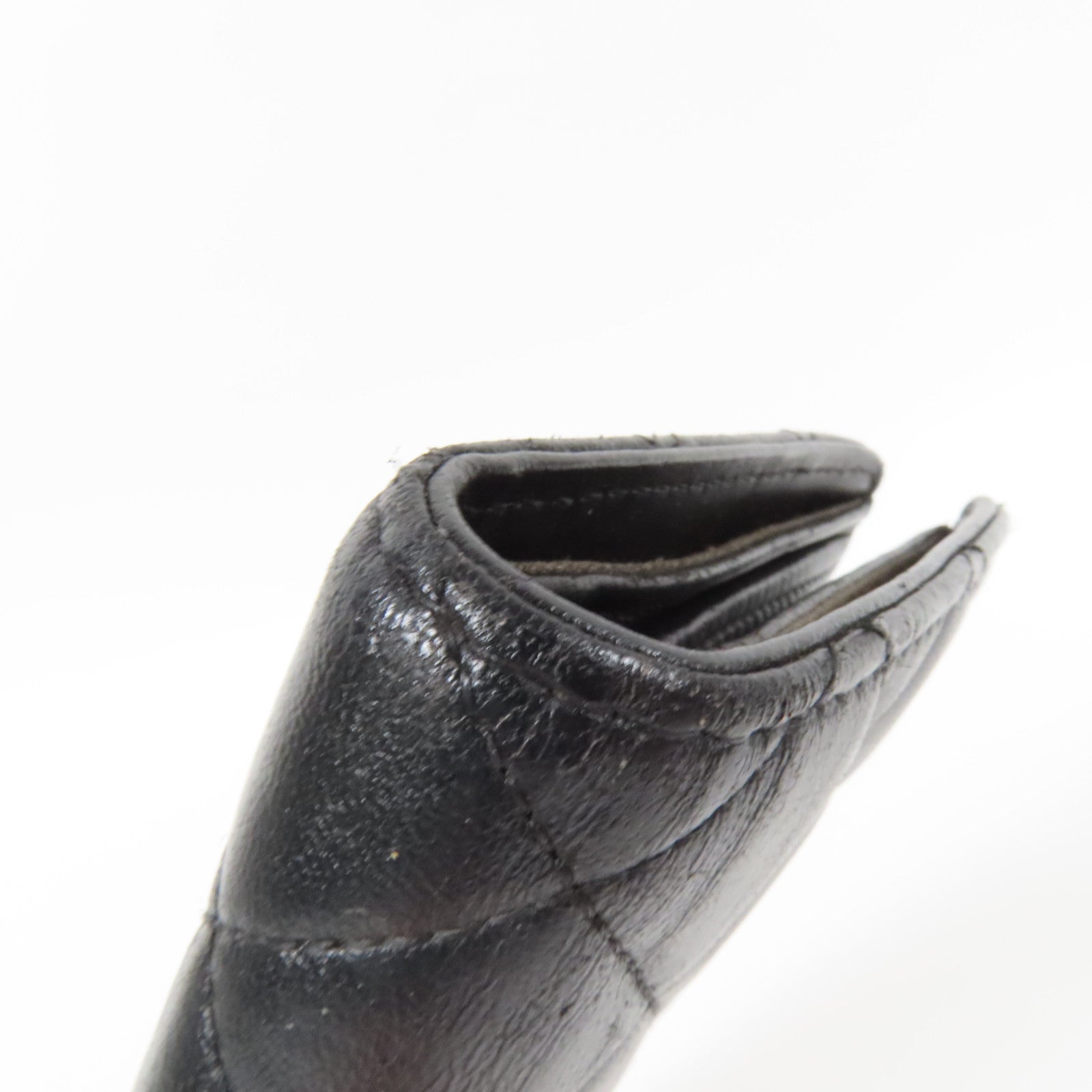 CHANEL 羊皮皮革Long Wallet銀扣長錢包