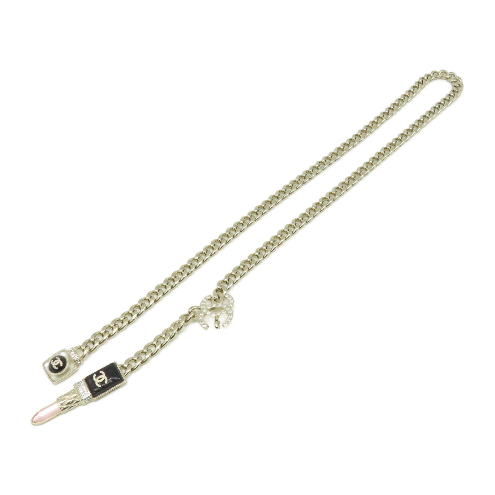 CHANEL 【激減優惠】金屬Fancy Belt金扣皮帶金色