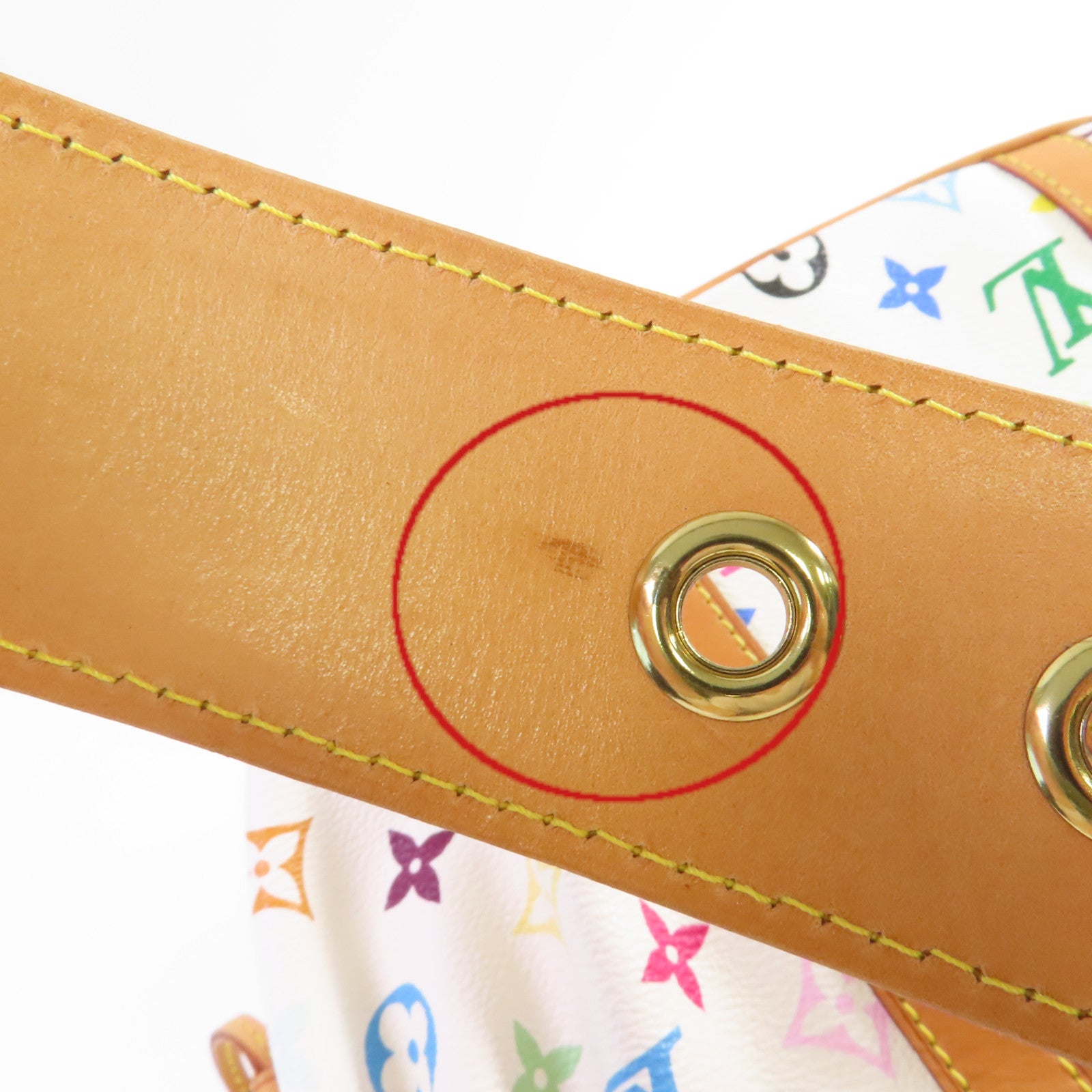 LOUIS VUITTON Monogram Multicolor Theda PM金扣手挽袋白色/彩色