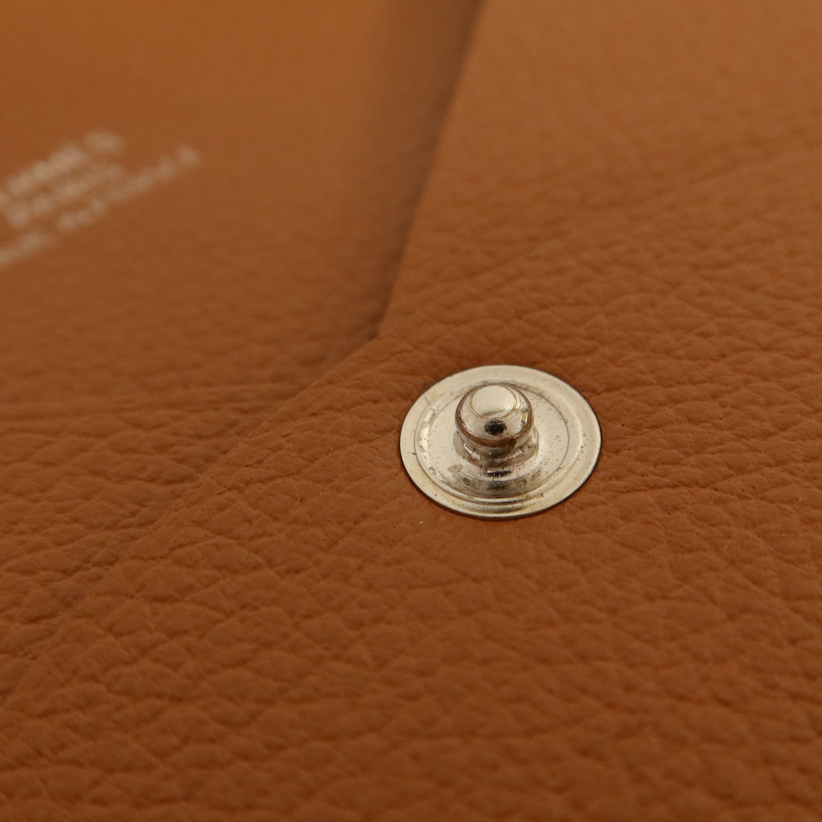 HERMES Evercolor皮革Calvi銀扣卡片套Gold