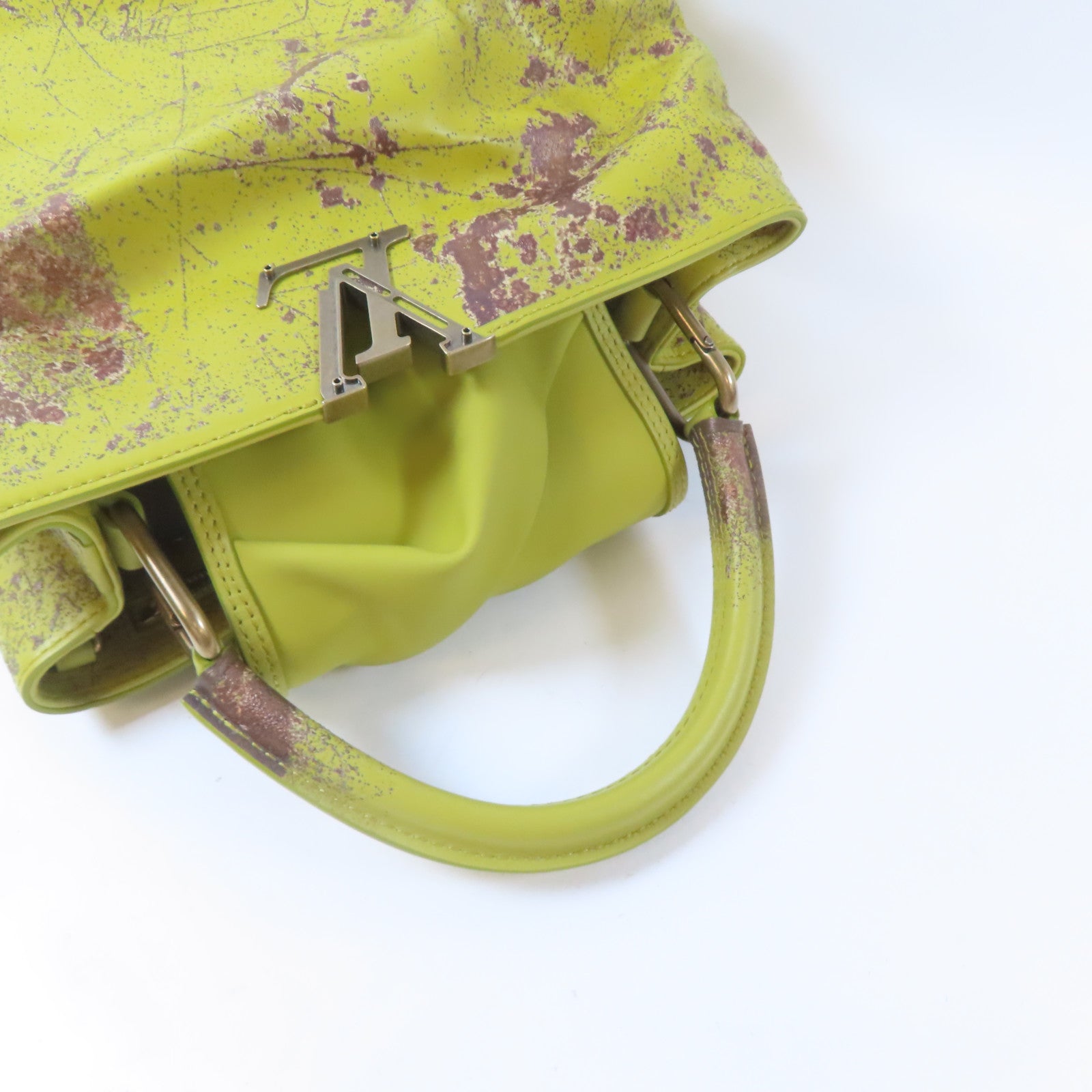 LOUIS VUITTON 【激減優惠】牛皮皮革Kennedy Yanko Artycapucines MM銅扣/金扣手挽肩背兩用袋黃色