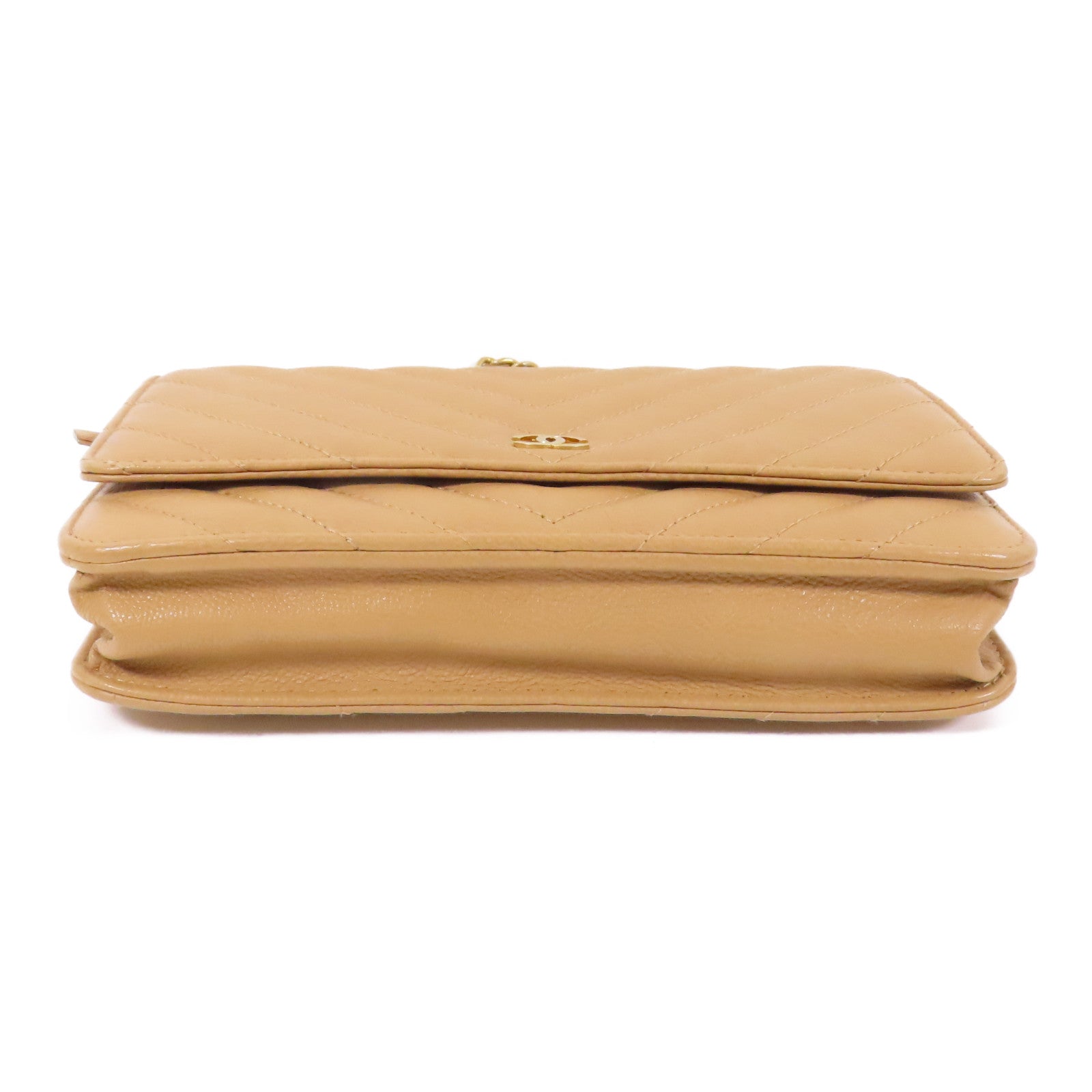 CHANEL 牛皮皮革Wallet On Chain金扣鏈帶肩背袋