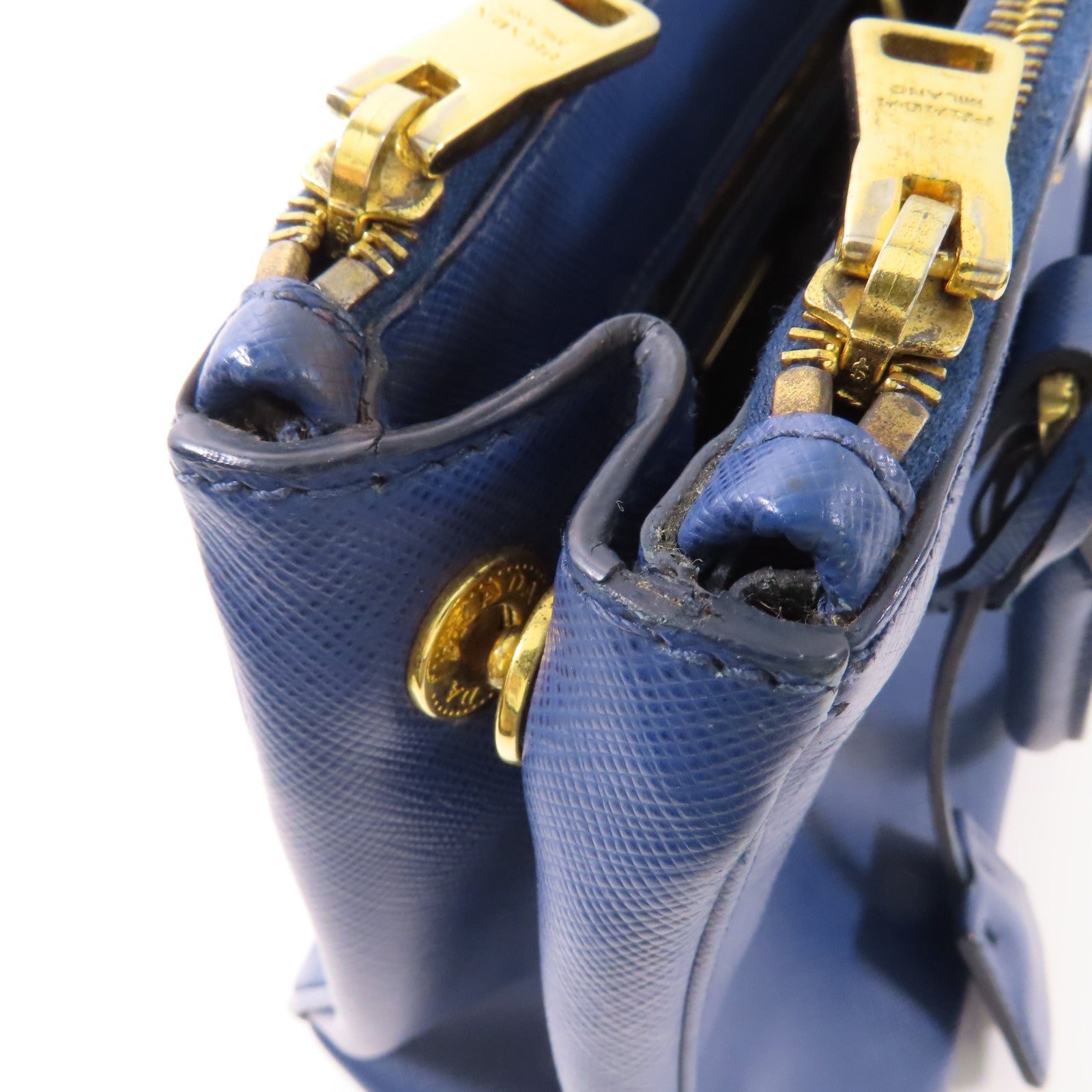 PRADA Saffiano皮革2 Way Shoulder金扣手挽肩背兩用袋