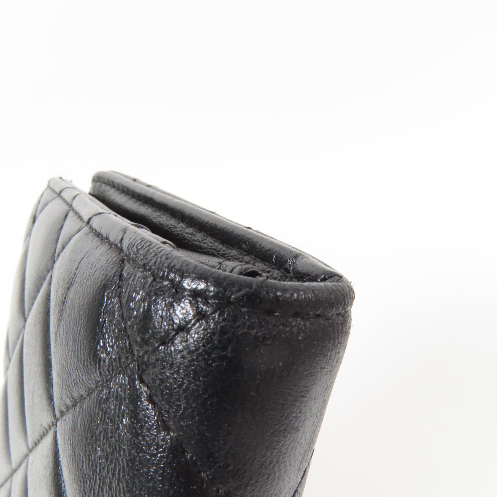 CHANEL 羊皮皮革Long Wallet銀扣長錢包