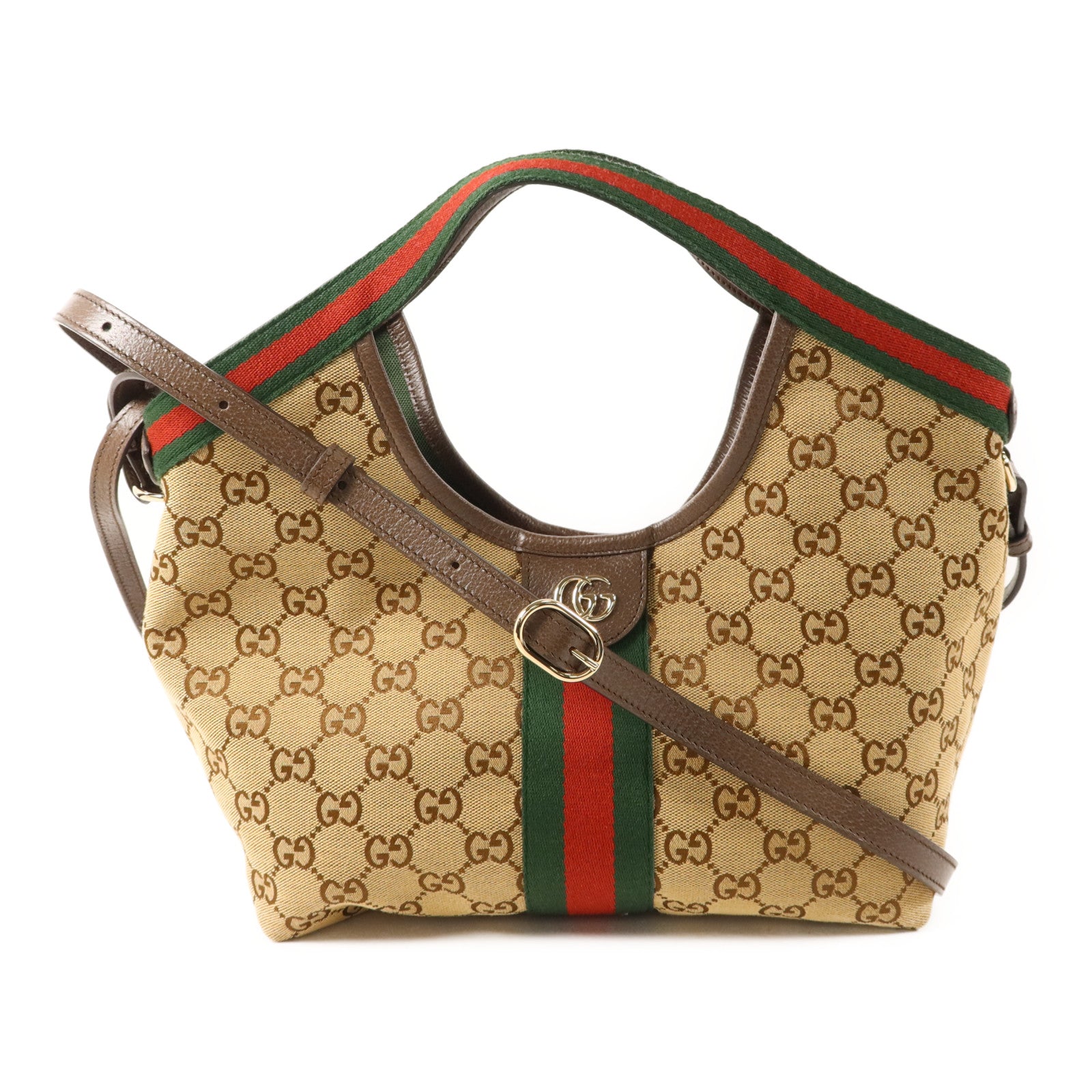 GUCCI 帆布Giglio Small Tote Bag金扣手挽肩背兩用袋