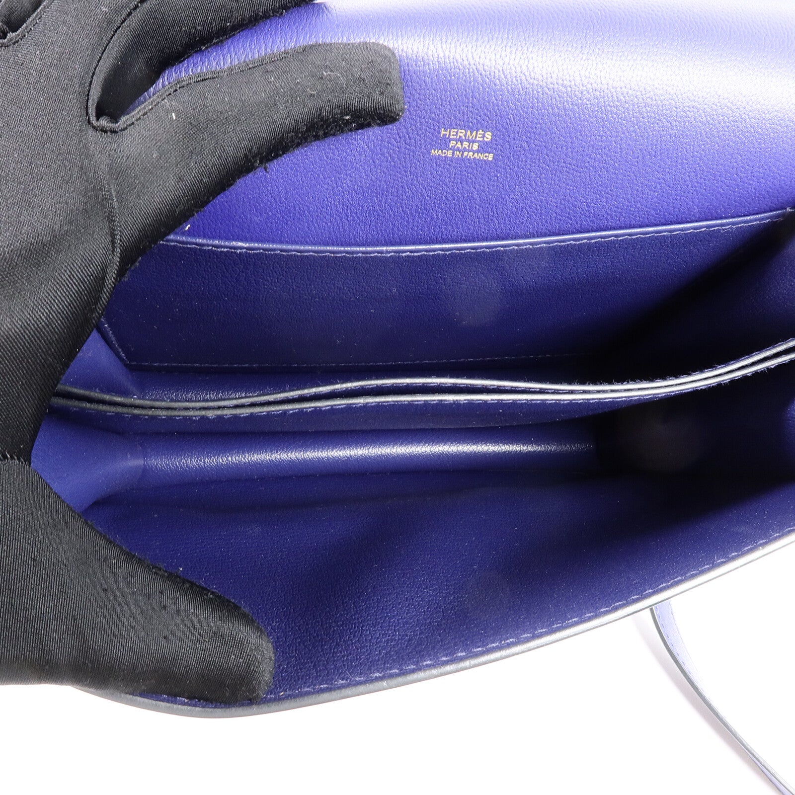HERMES Evercolor皮革Roulis 23肩背袋Bleu Encre