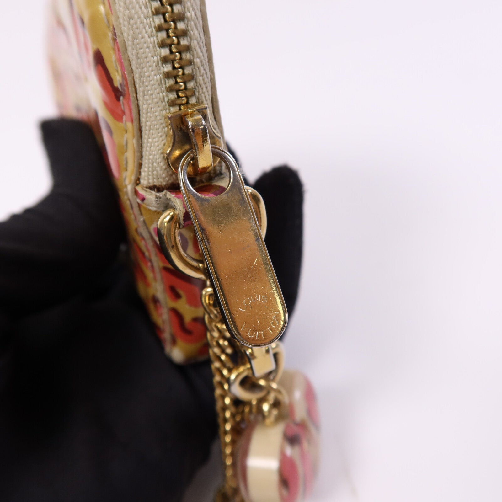 LOUIS VUITTON Vernis Leopard Porte Monnaie Coeur Broncorail金扣零錢包