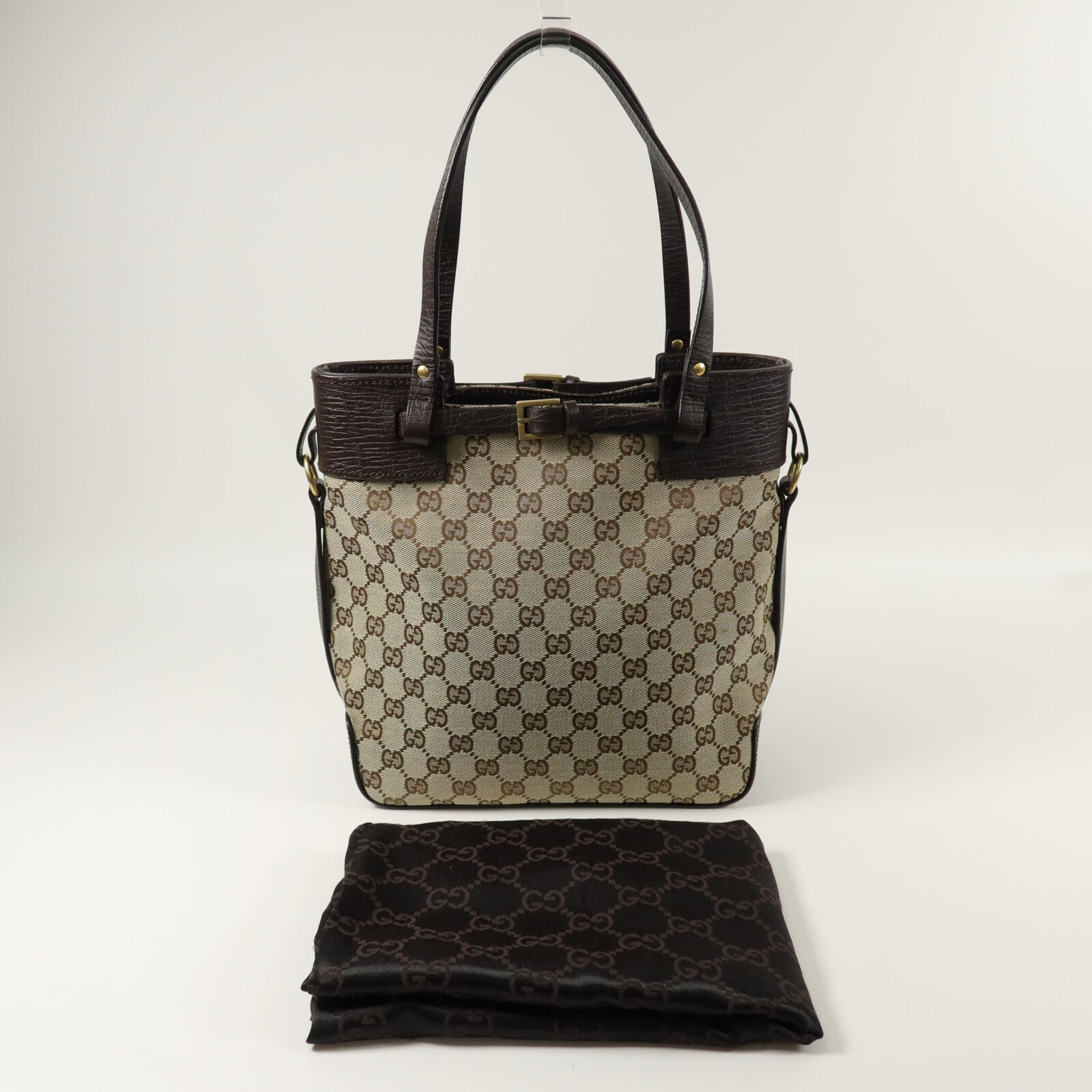 GUCCI 帆布/牛皮皮革Tote Bag手挽袋