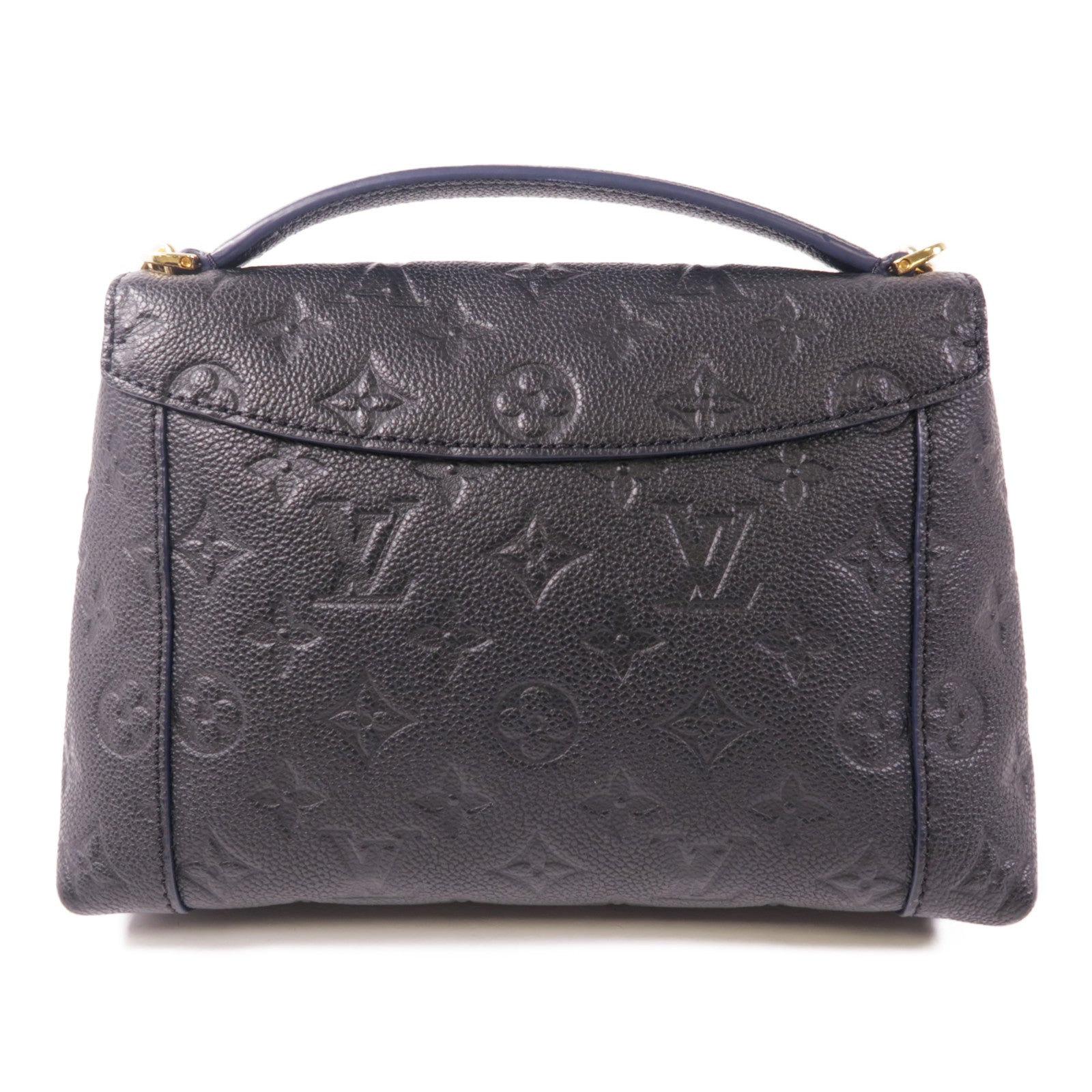 LOUIS VUITTON Monogram Empreinte Blance BB金扣鏈帶手挽肩背兩用袋