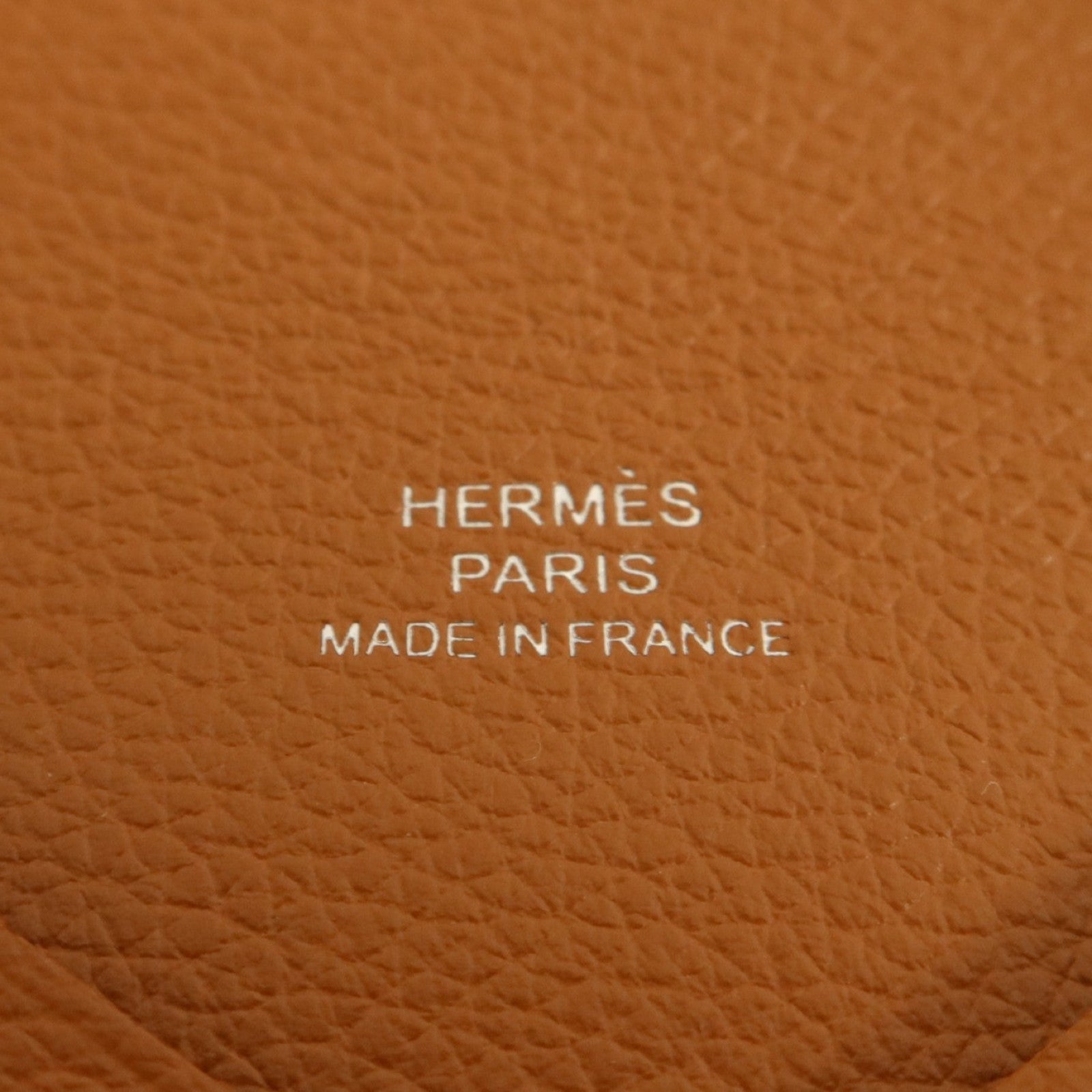 HERMES Evercolor皮革Calvi銀扣卡片套Gold