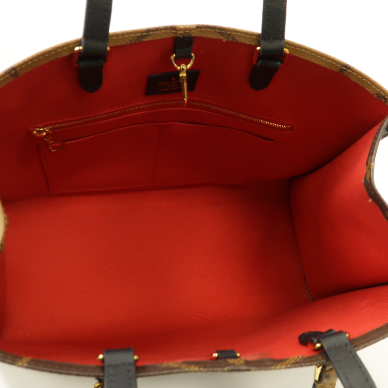 LOUIS VUITTON 【激減優惠】Monogram/Monogram Reverse On The Go MM金扣手挽肩背兩用袋啡色