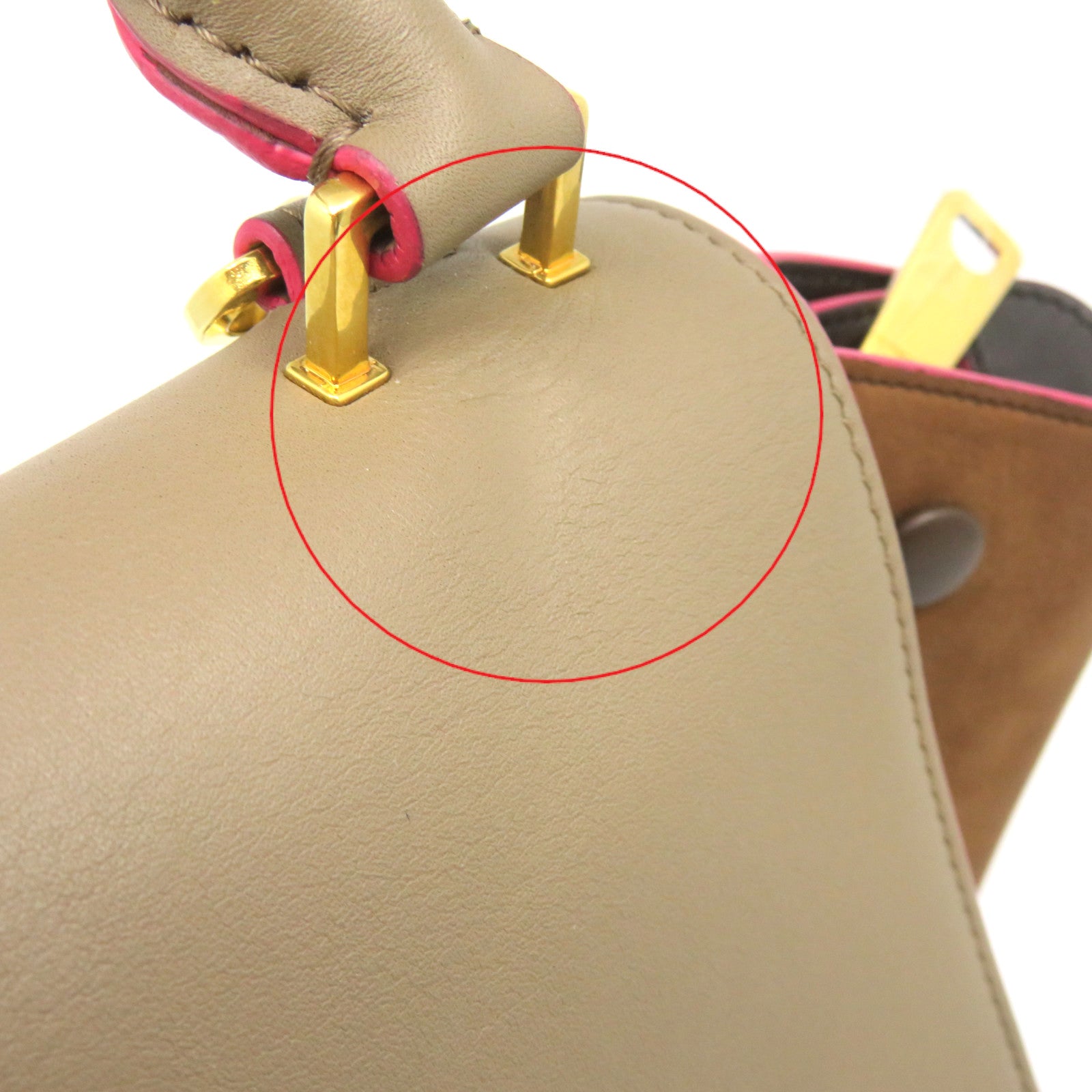 CELINE 牛皮皮革Traprze Small 2Way Shoulder Bag手挽肩背两用袋啡色