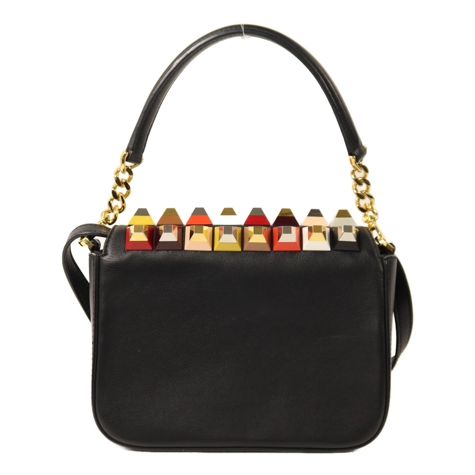 FENDI 牛皮皮革3 Baguette Squared鏈帶手挽肩背兩用袋
