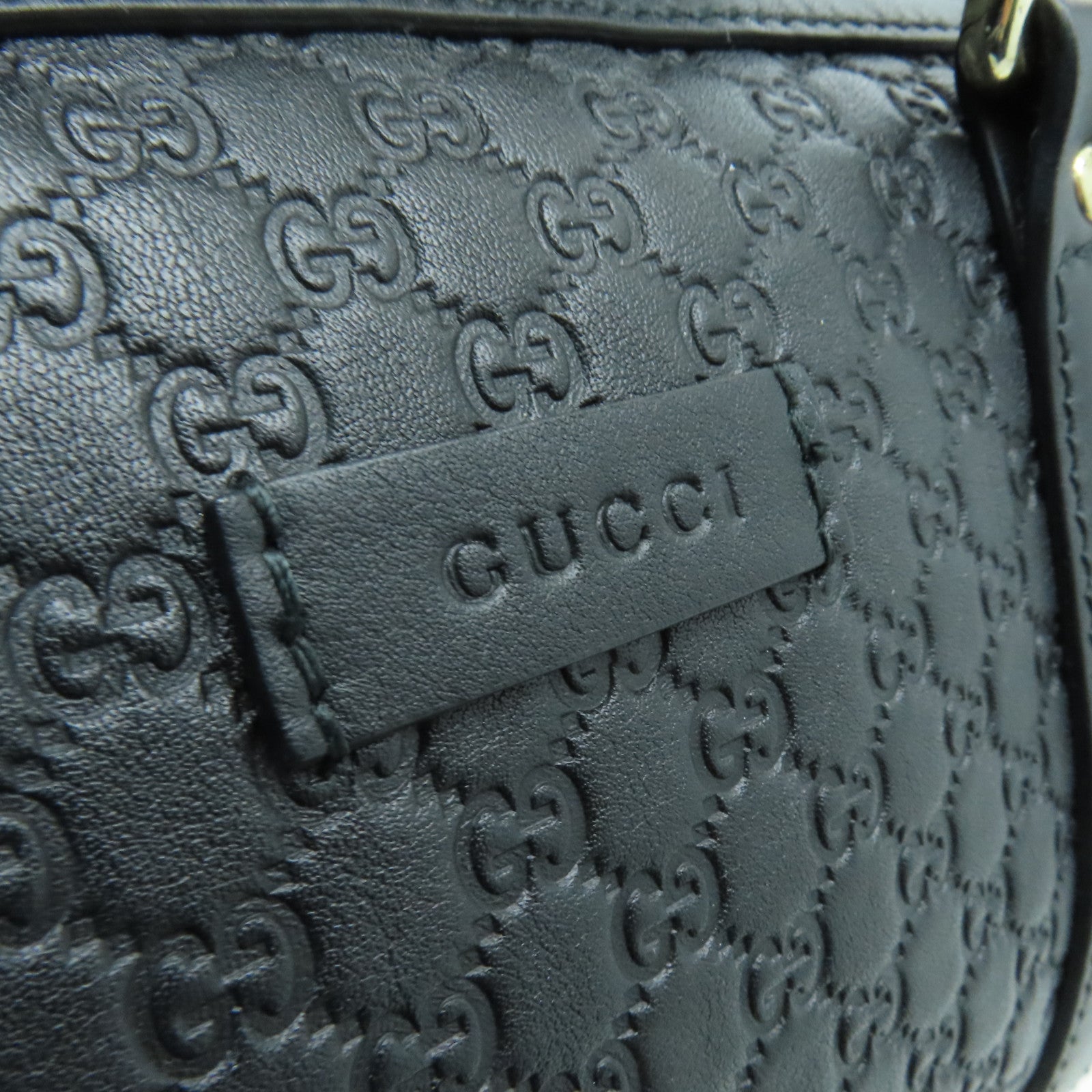 GUCCI 牛皮皮革Boston Bag金扣波士頓包黑色