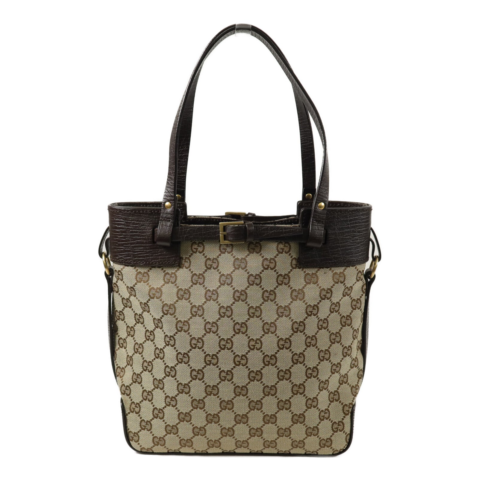 GUCCI 帆布/牛皮皮革Tote Bag手挽袋