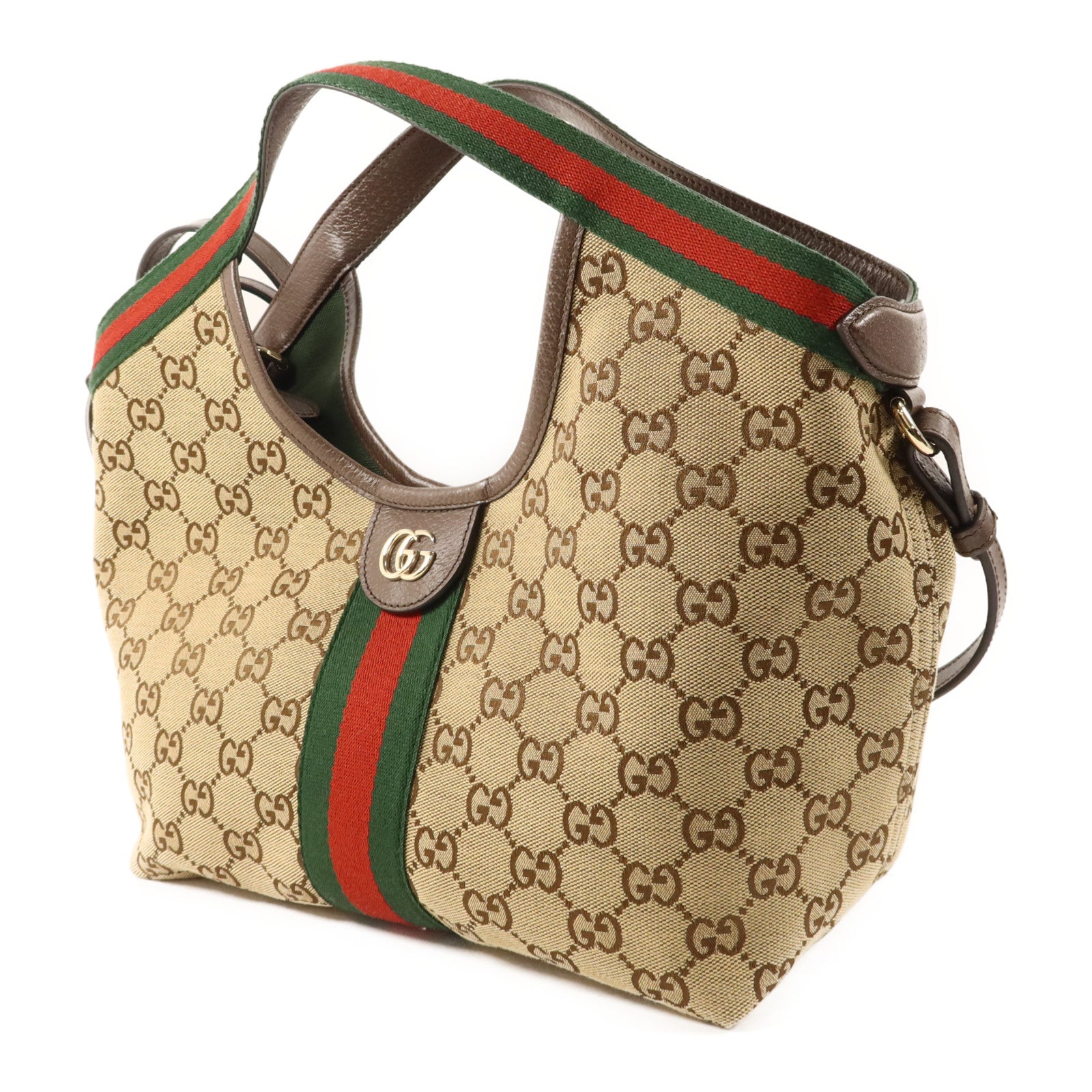 GUCCI 帆布Giglio Small Tote Bag金扣手挽肩背兩用袋
