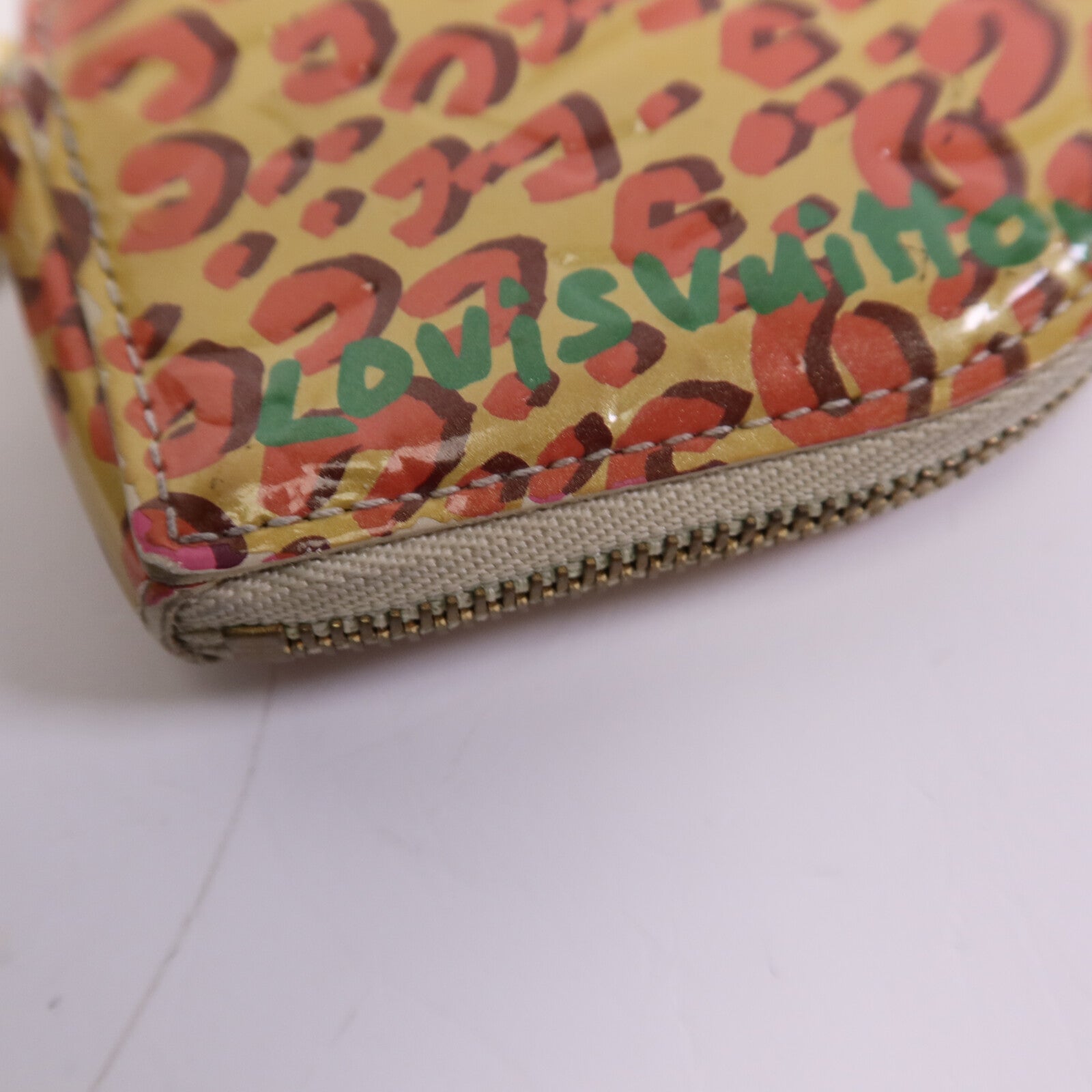 LOUIS VUITTON Vernis Leopard Porte Monnaie Coeur Broncorail金扣零錢包