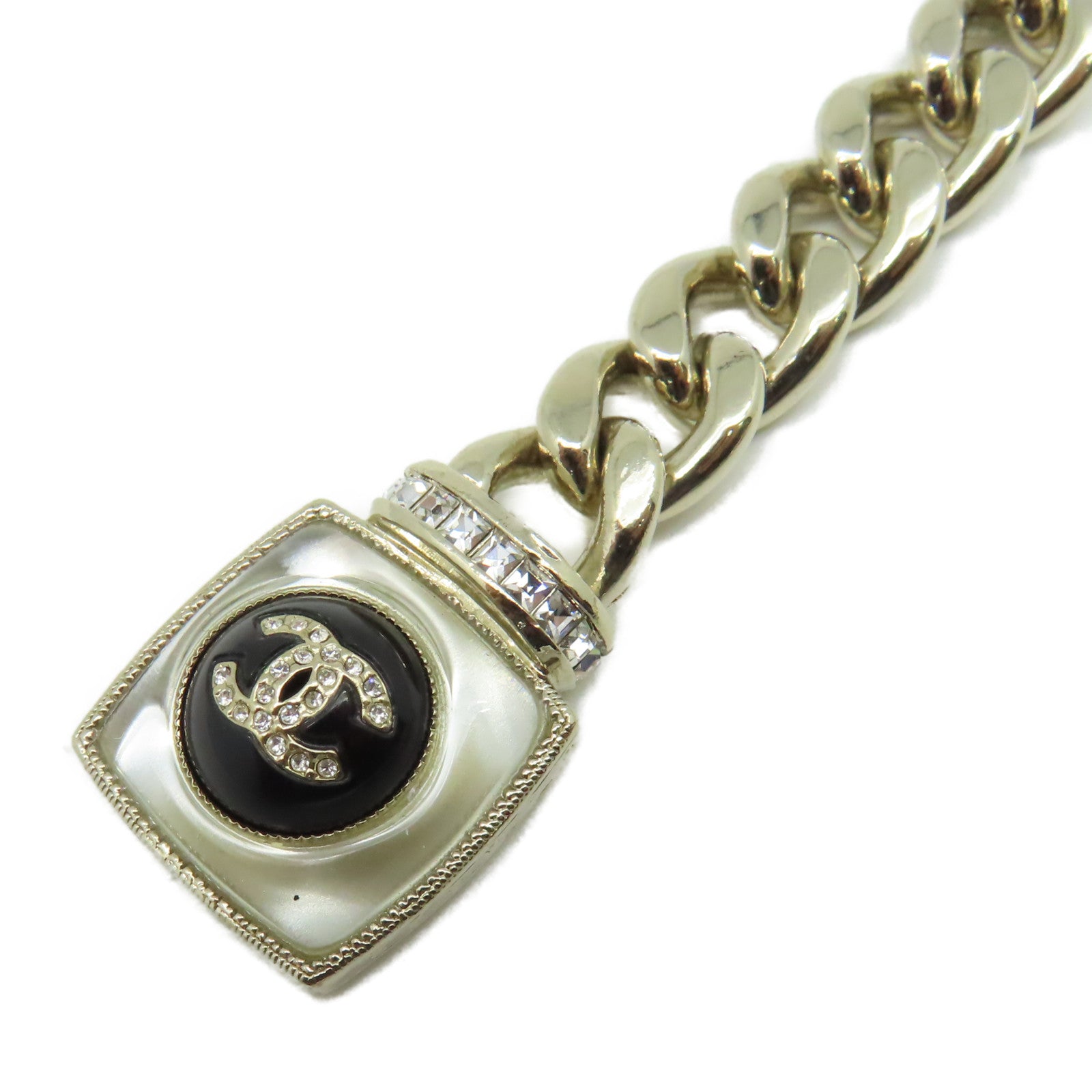 CHANEL 【激減優惠】金屬Fancy Belt金扣皮帶金色