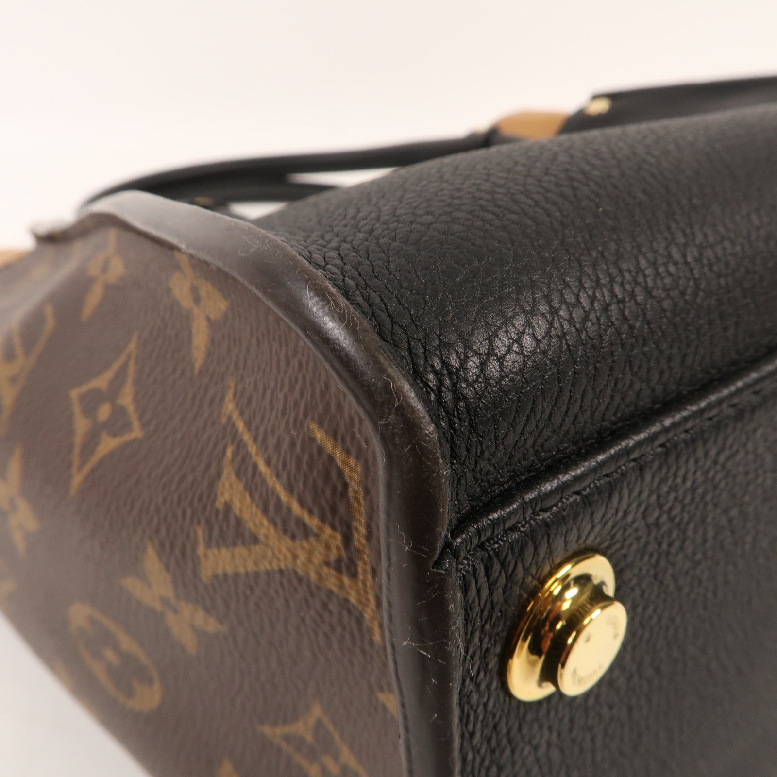 LOUIS VUITTON Monogram/牛皮皮革On My Side MM金扣手挽肩背兩用袋