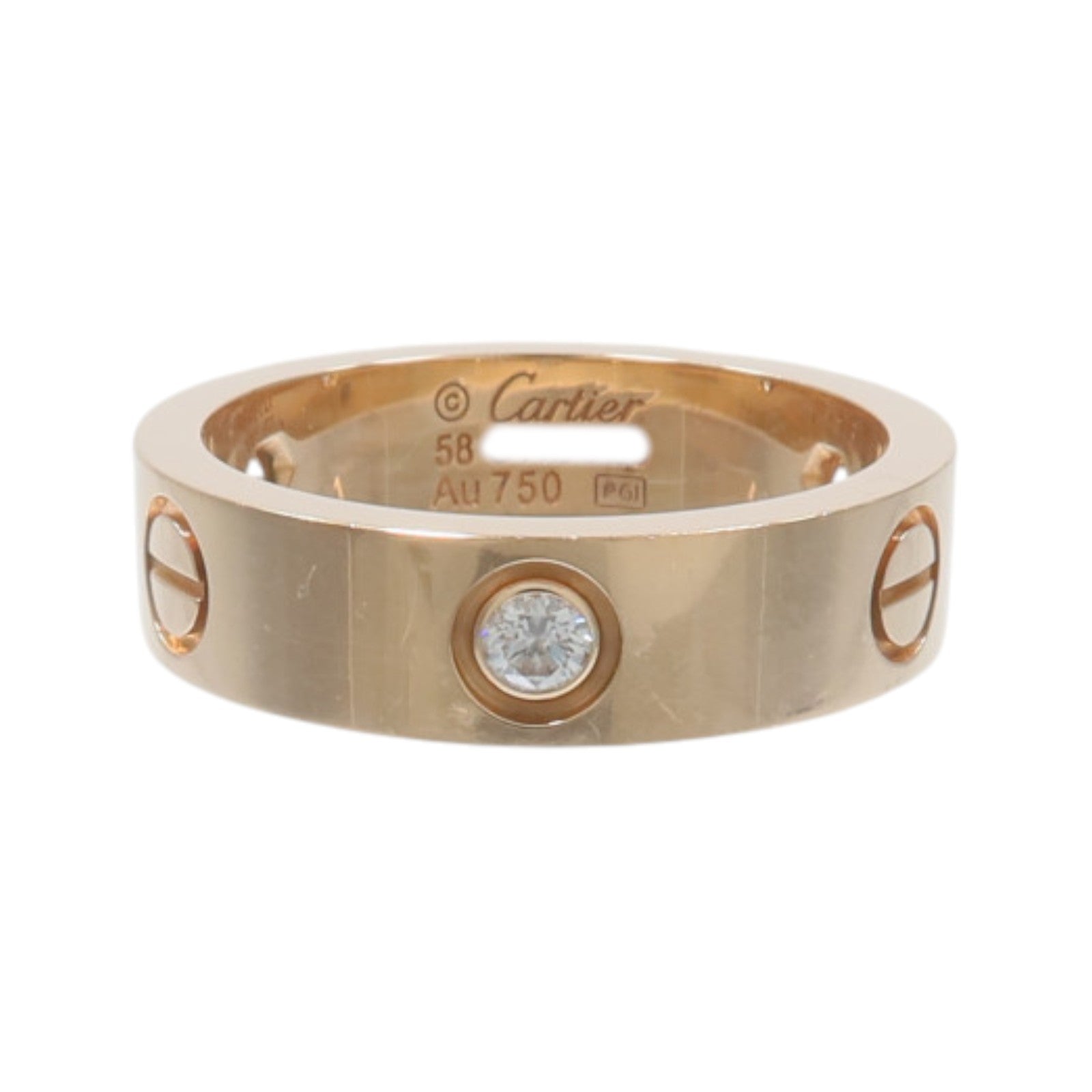 CARTIER 18K玫瑰金Love Ring 3P鑽石戒指