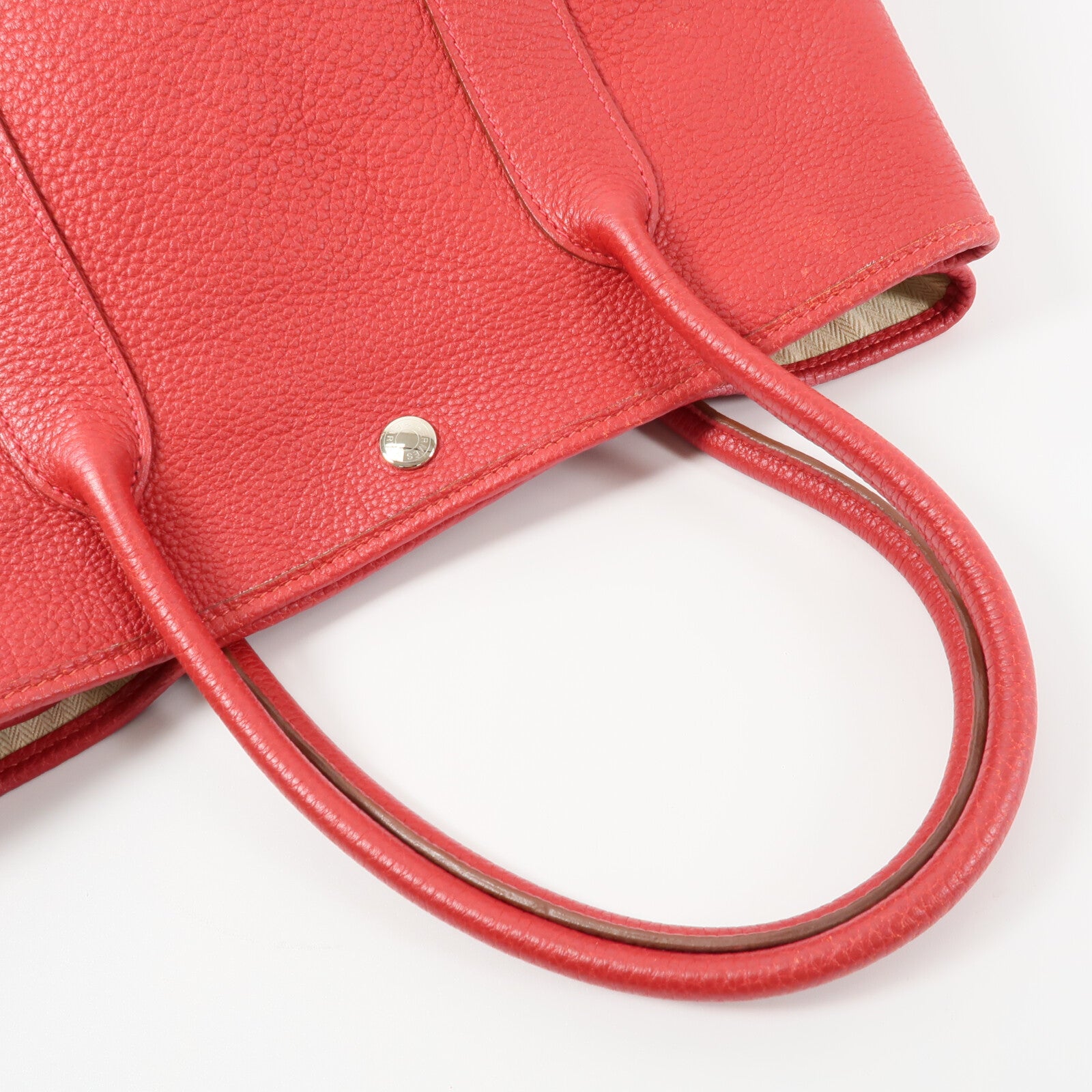 HERMES Negonda皮革Garden Party PM手挽袋Rouge Casaque