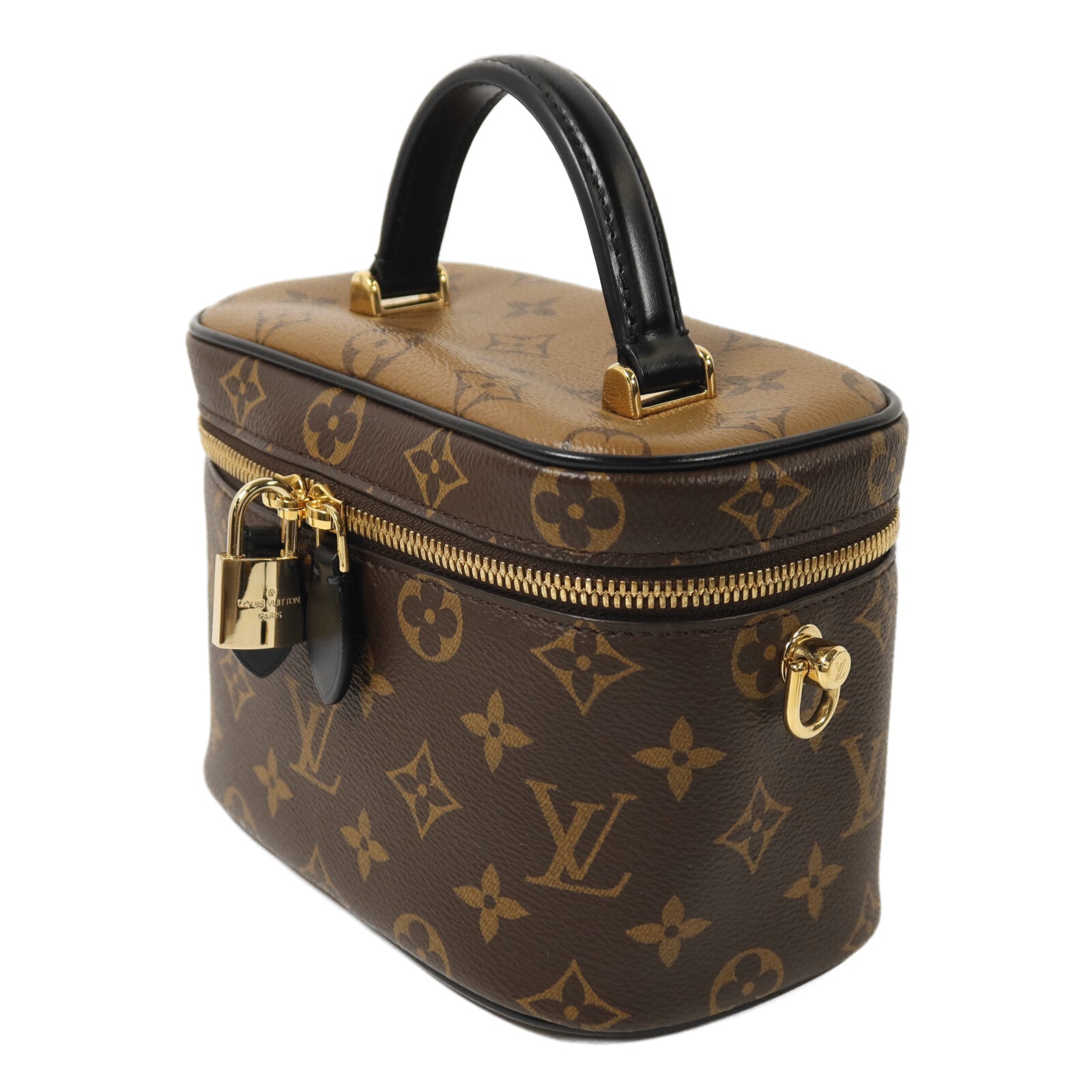 LOUIS VUITTON Monogram Reverse Vanity PM金扣鏈帶手挽肩背兩用袋