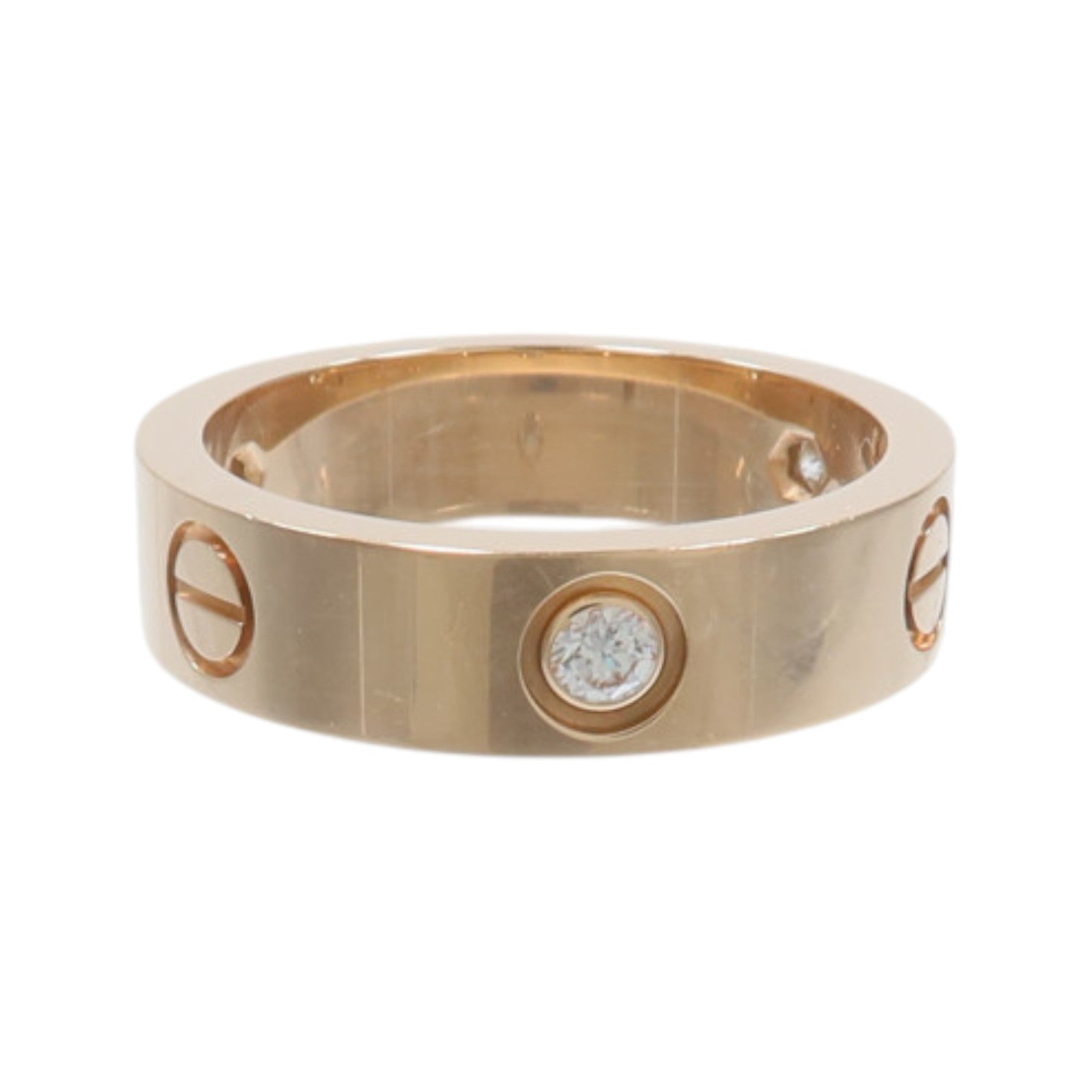 CARTIER 18K玫瑰金Love Ring 3P鑽石戒指